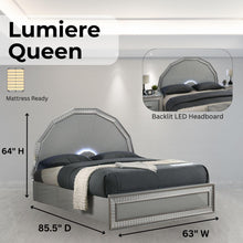 将图片加载到图库查看器,Lumiere Aurora Glam LED Platform Bed Frame