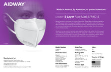 Load image into Gallery viewer, 5-Layer Face Mask Made In USA (Not N95) - White $1.69 /Ea & up