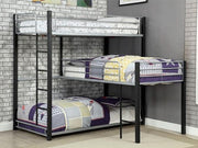 Aubrey Triple Twin Metal Bunk Bed with Modular Corner Design