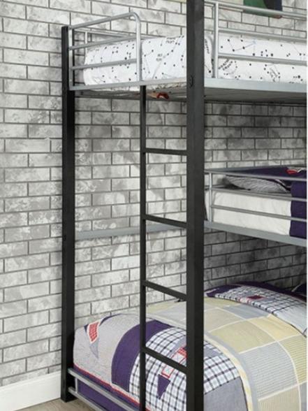Aubrey Triple Twin Metal Bunk Bed with Modular Corner Design