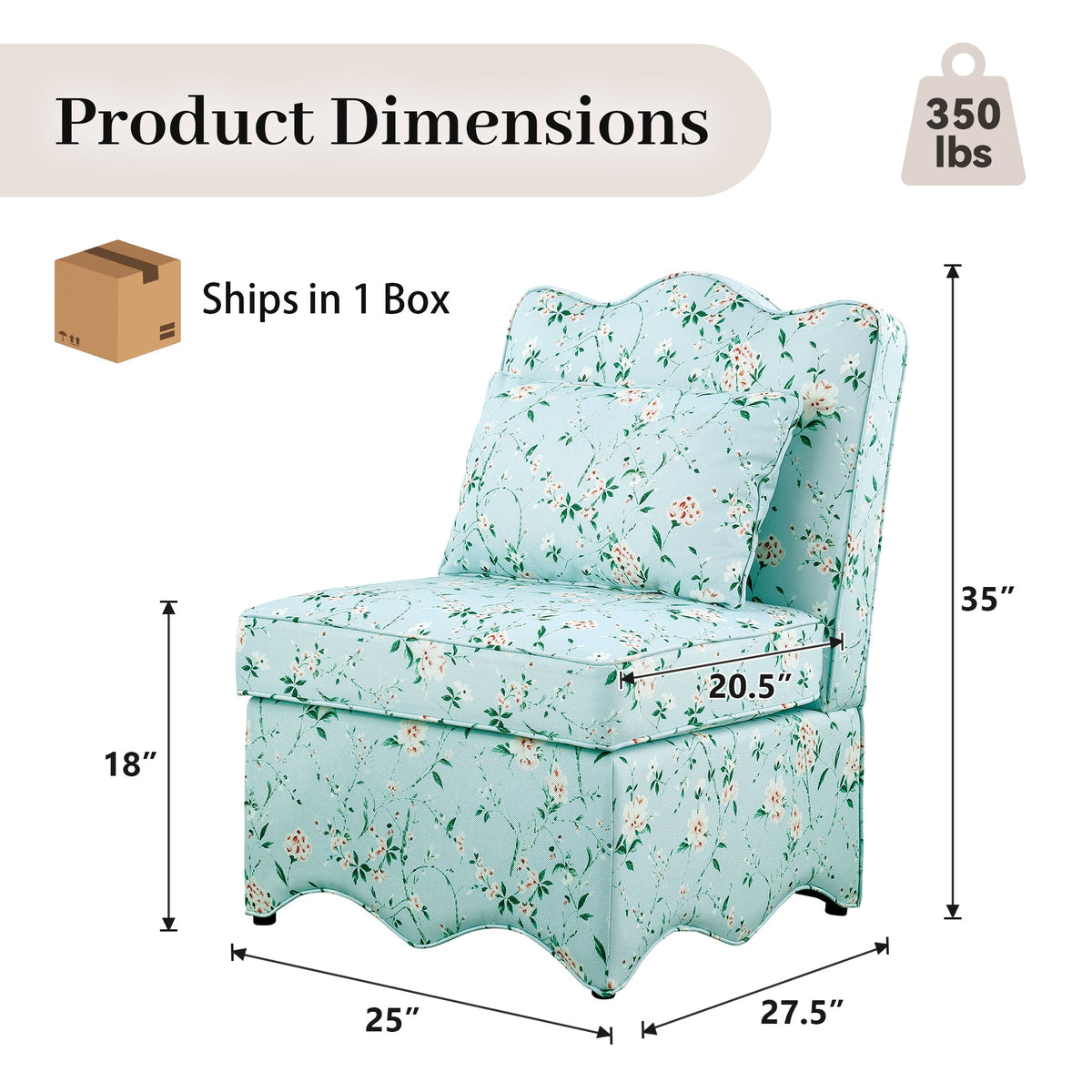 French Farmhouse Accent Chair with Scalloped Back & Upholstered Seat