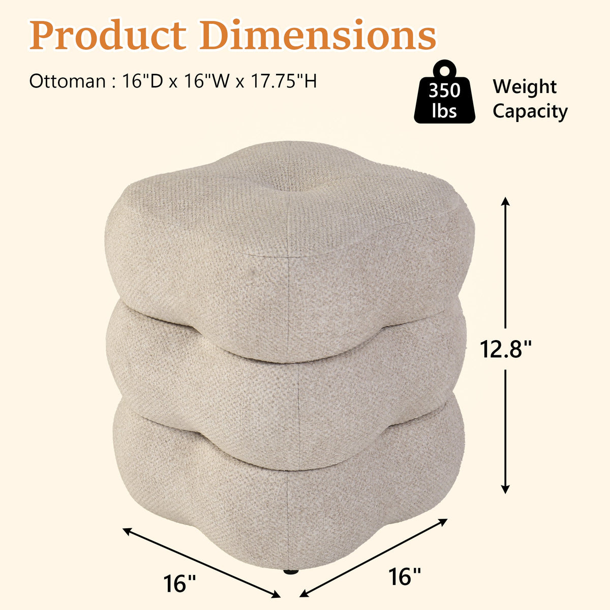 3-Level Swivel Stool with 2 Rotating Tiers, No Assembly Required