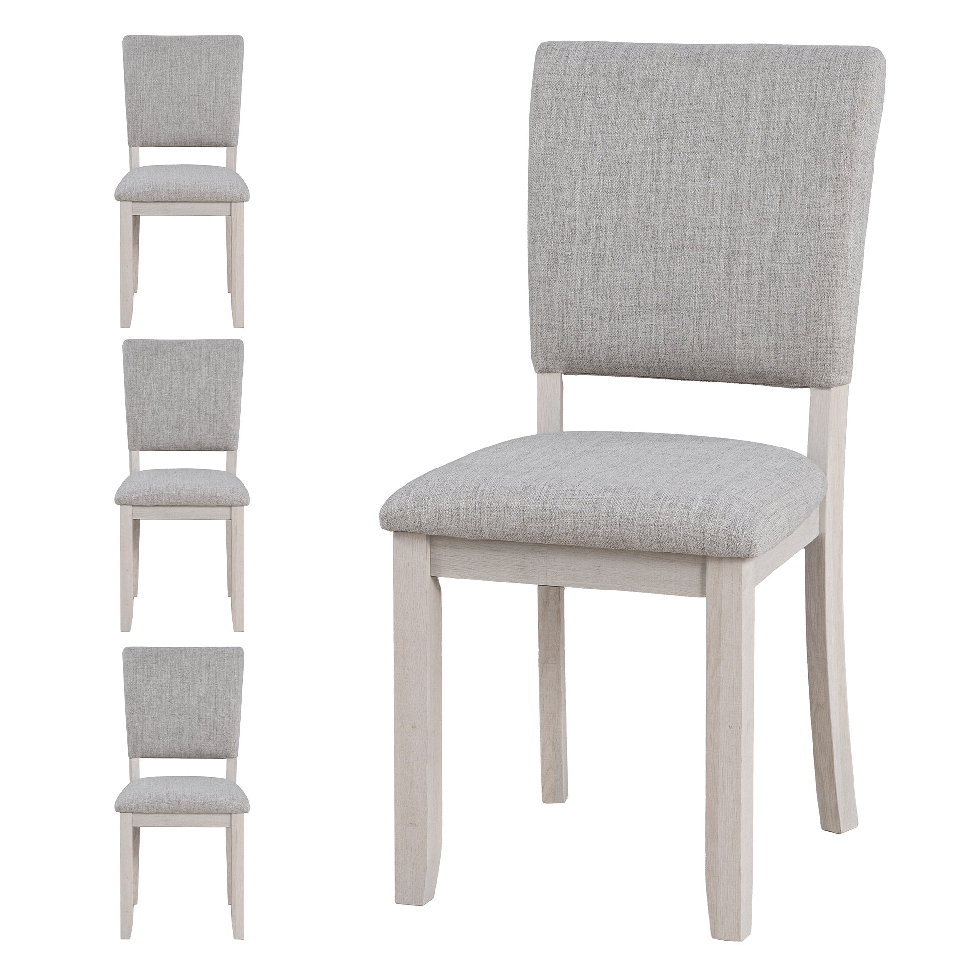 Transitional Upholstered Dining Side Chairs (Set of 4) with Padded Seats