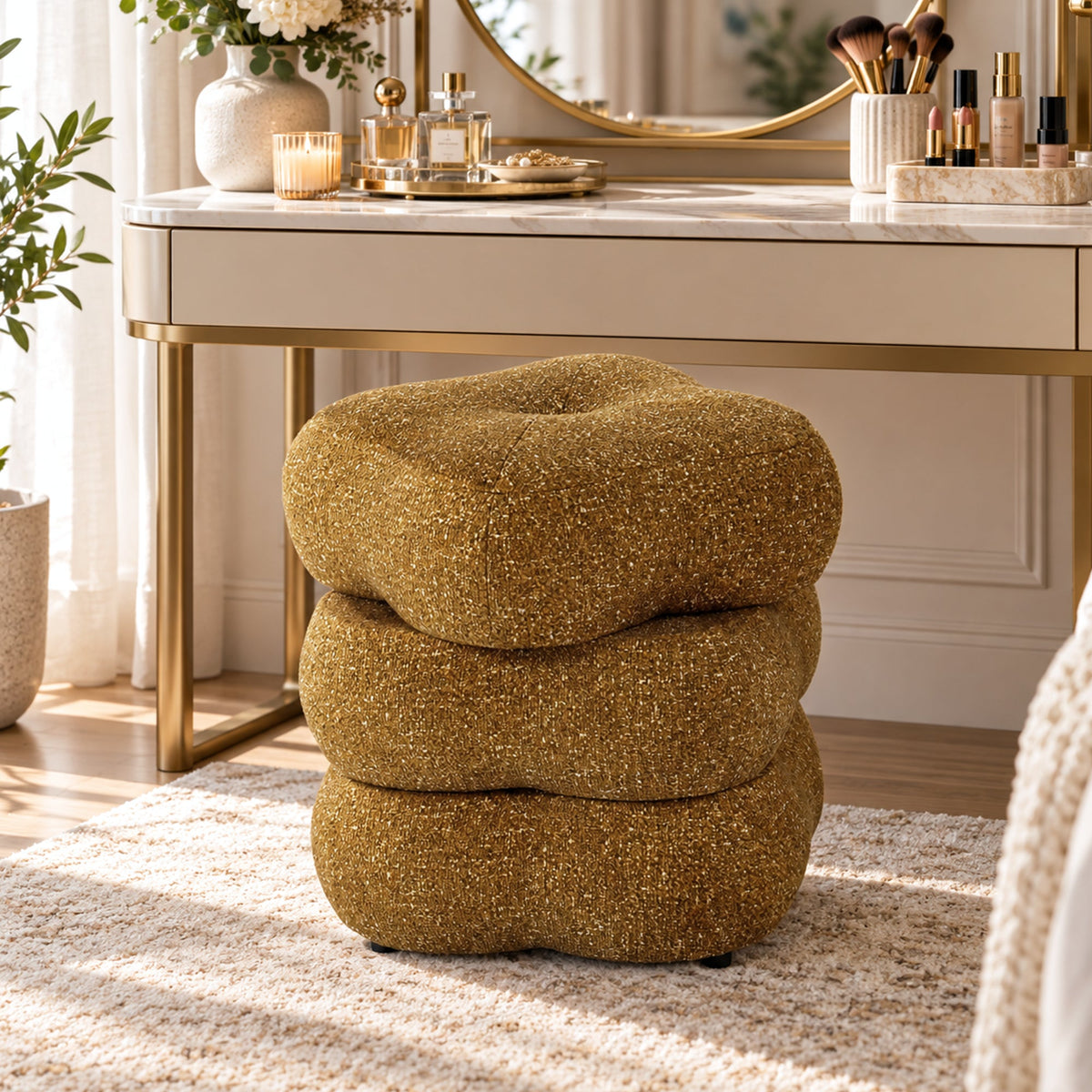 3-Level Swivel Stool with 2 Rotating Tiers, No Assembly Required