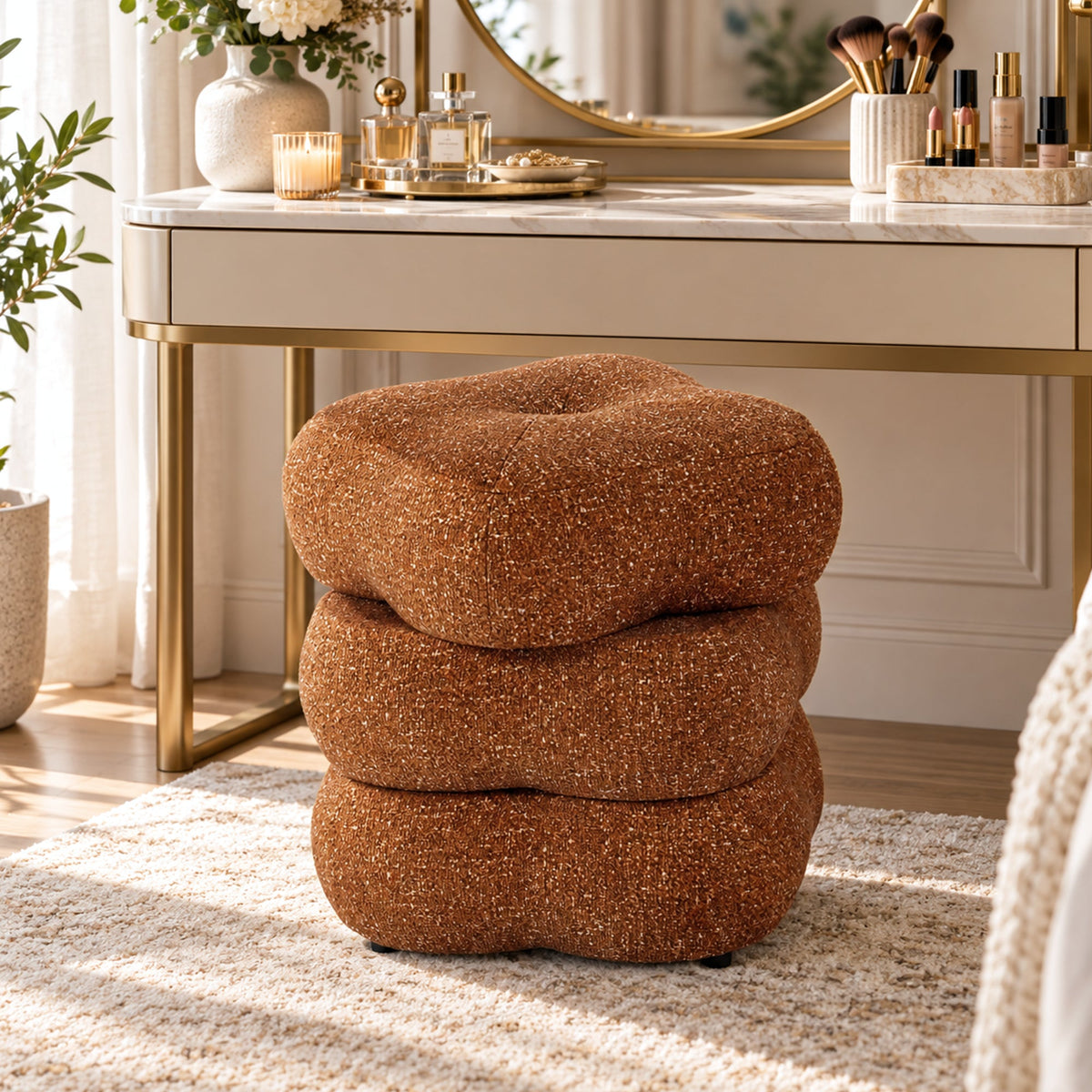 3-Level Swivel Stool with 2 Rotating Tiers, No Assembly Required