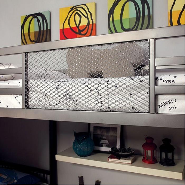 Ballarat Modern L-Shaped Metal Triple Twin Bunk Bed