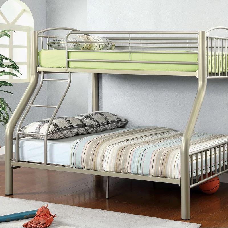Lovia Modern Metal Twin-Over-Full Bunk Bed