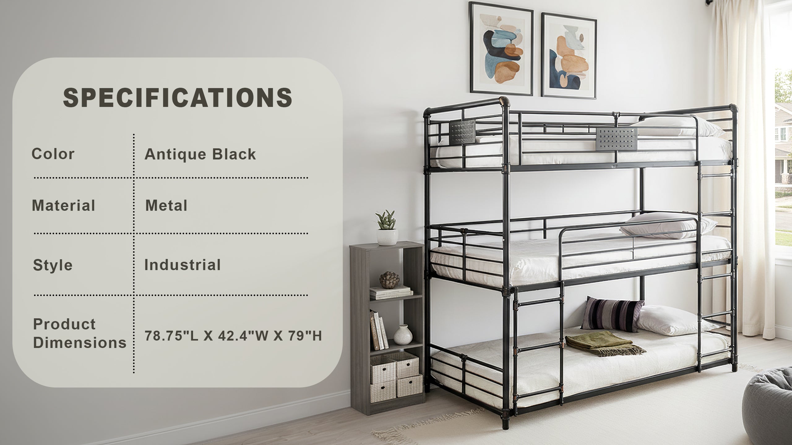 Ekaterina Industrial Bunk Bed