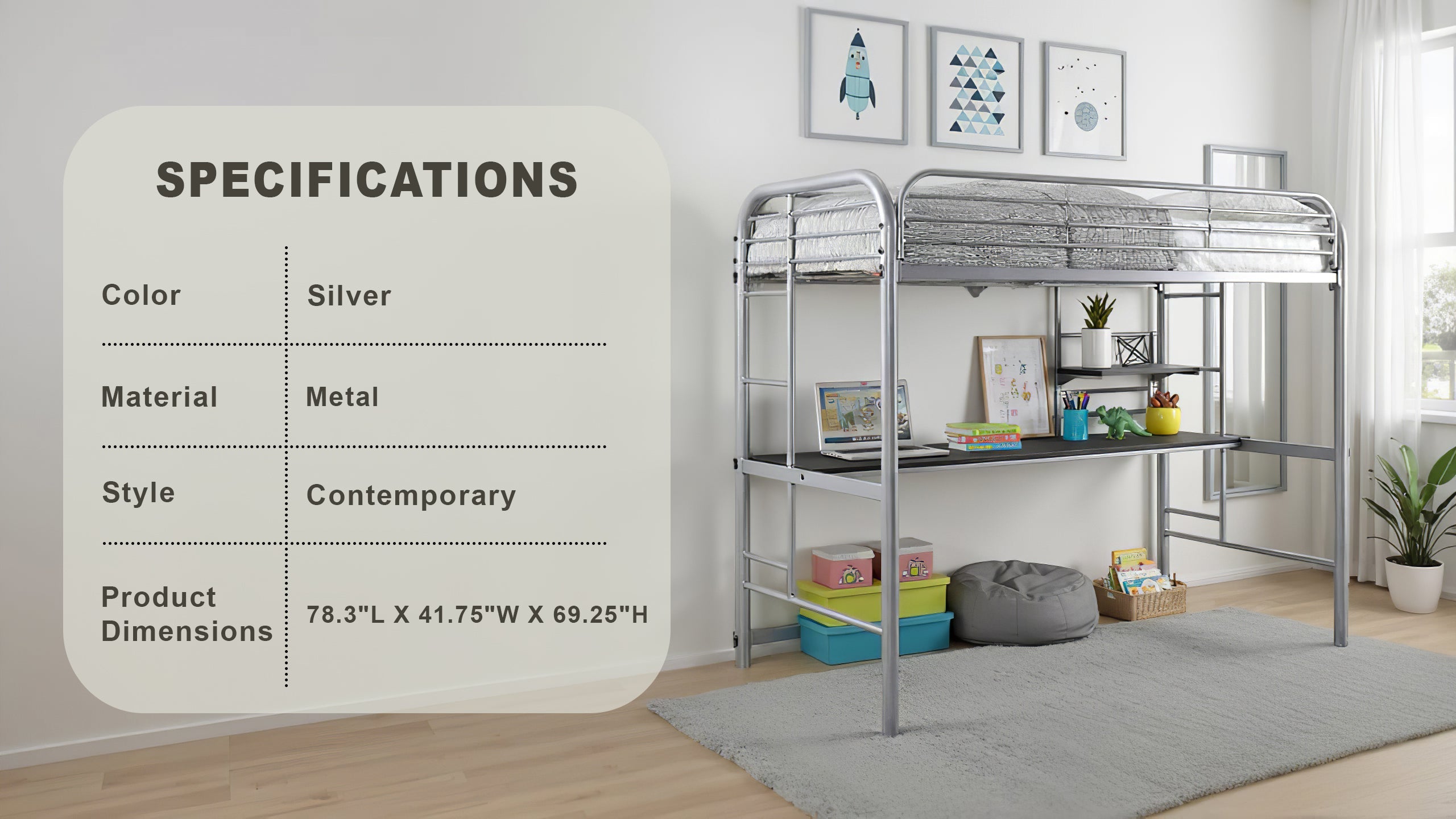 Saphira Contemporary Bunk Bed