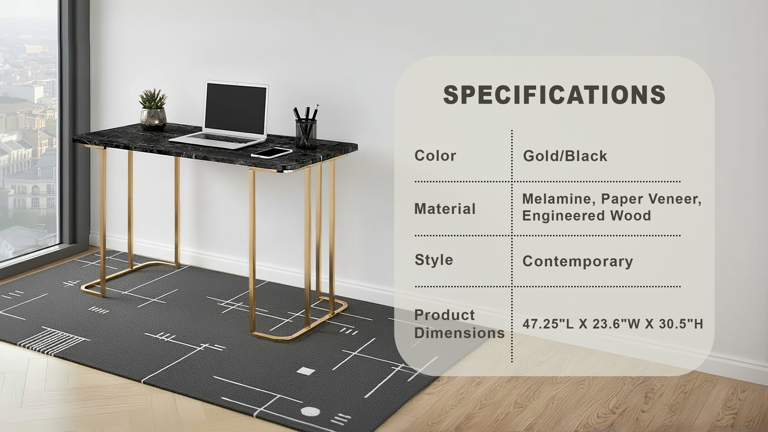 Lucinda Contemporary Desk