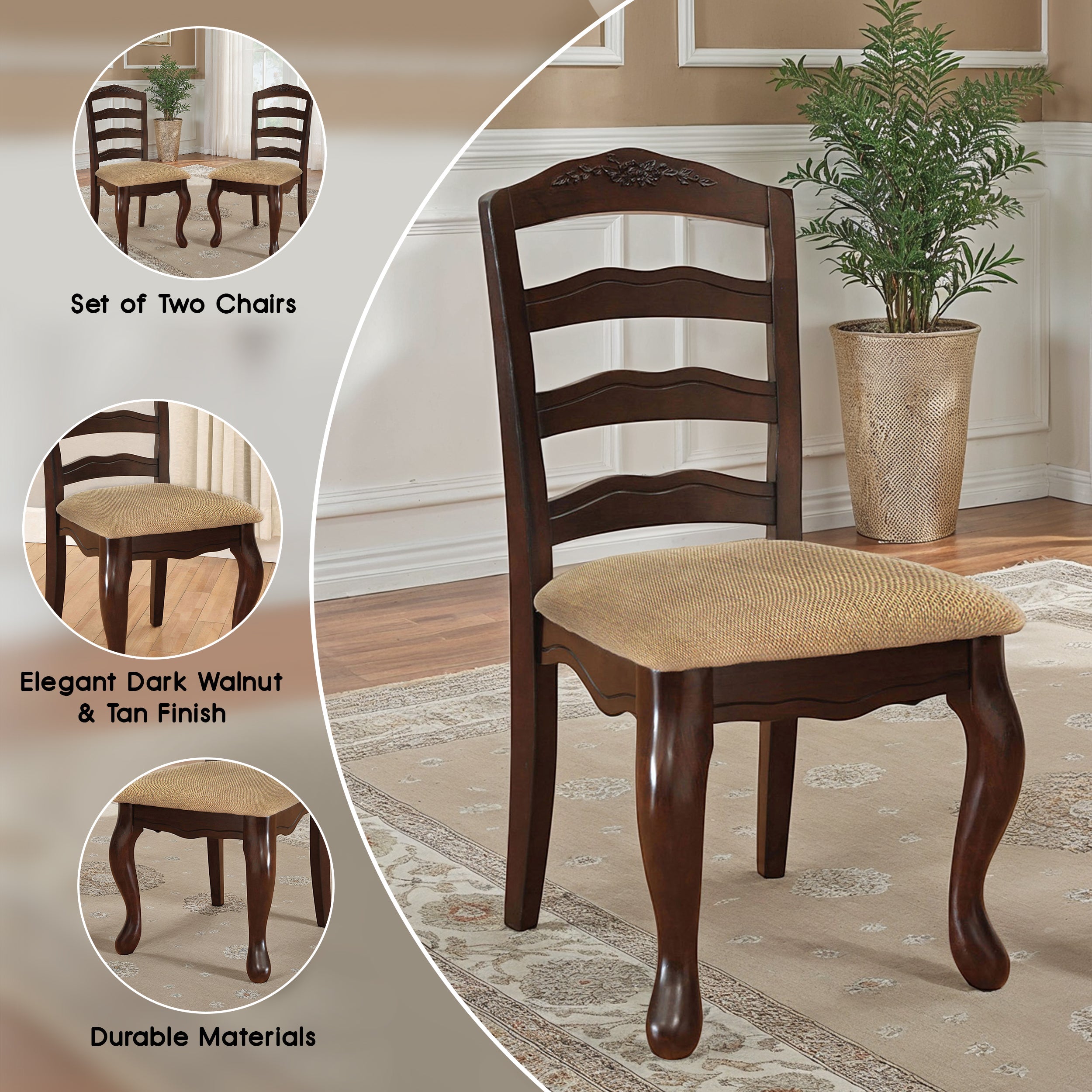 Mapleton Transitional Chair, Set of 2