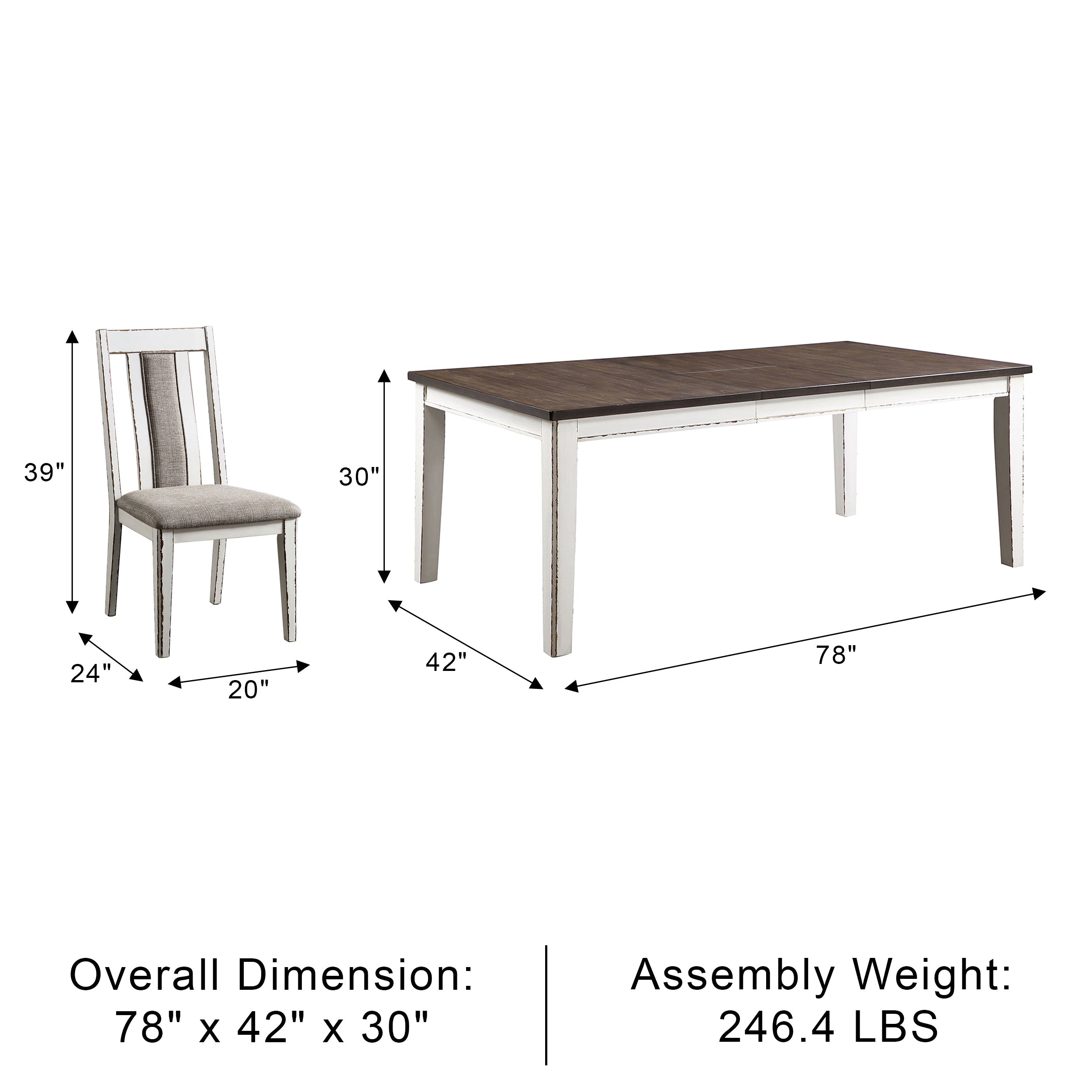Elswyn Rustic Dining Set, 7 Pieces