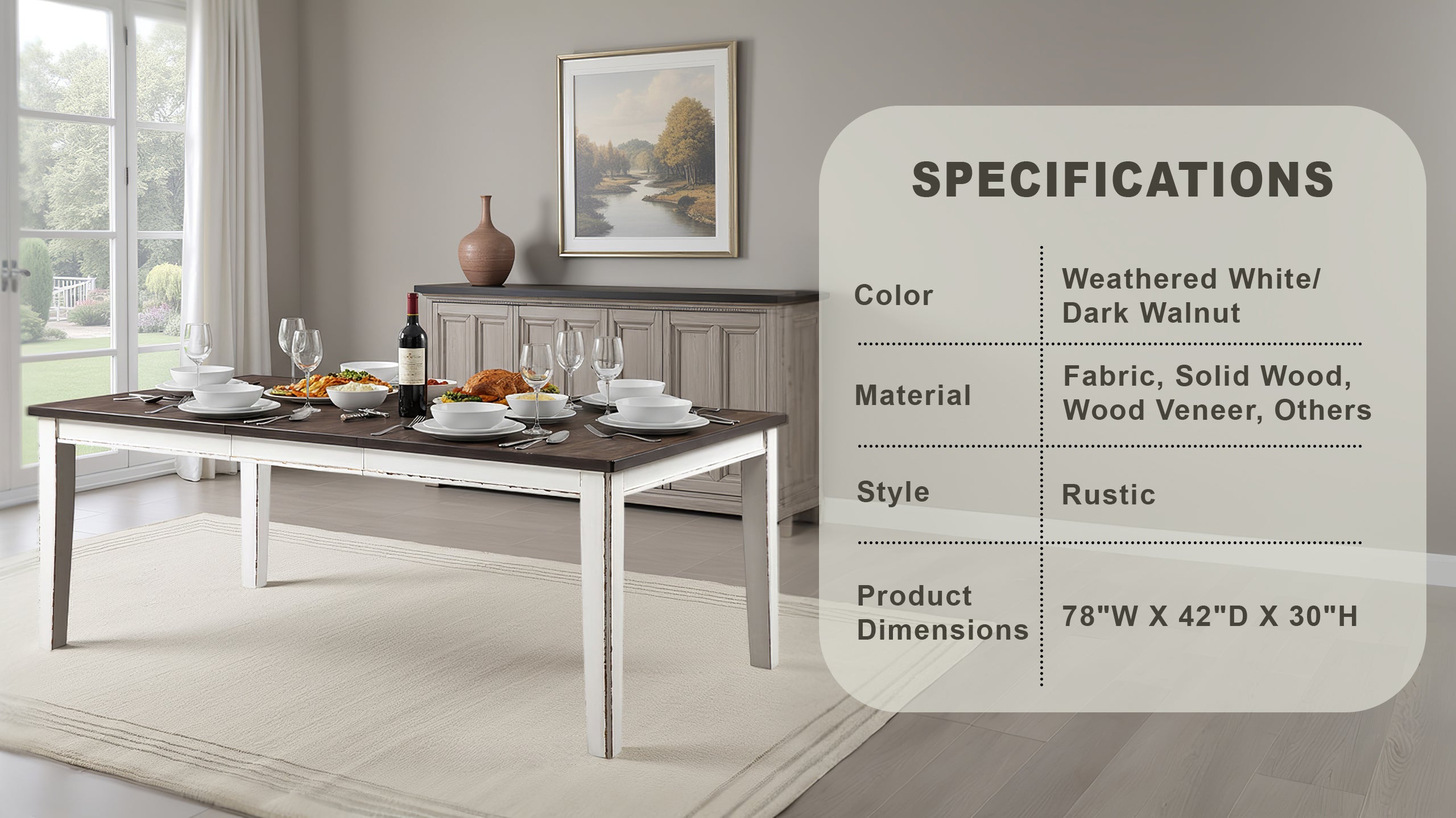 Elswyn Rustic Dining Table