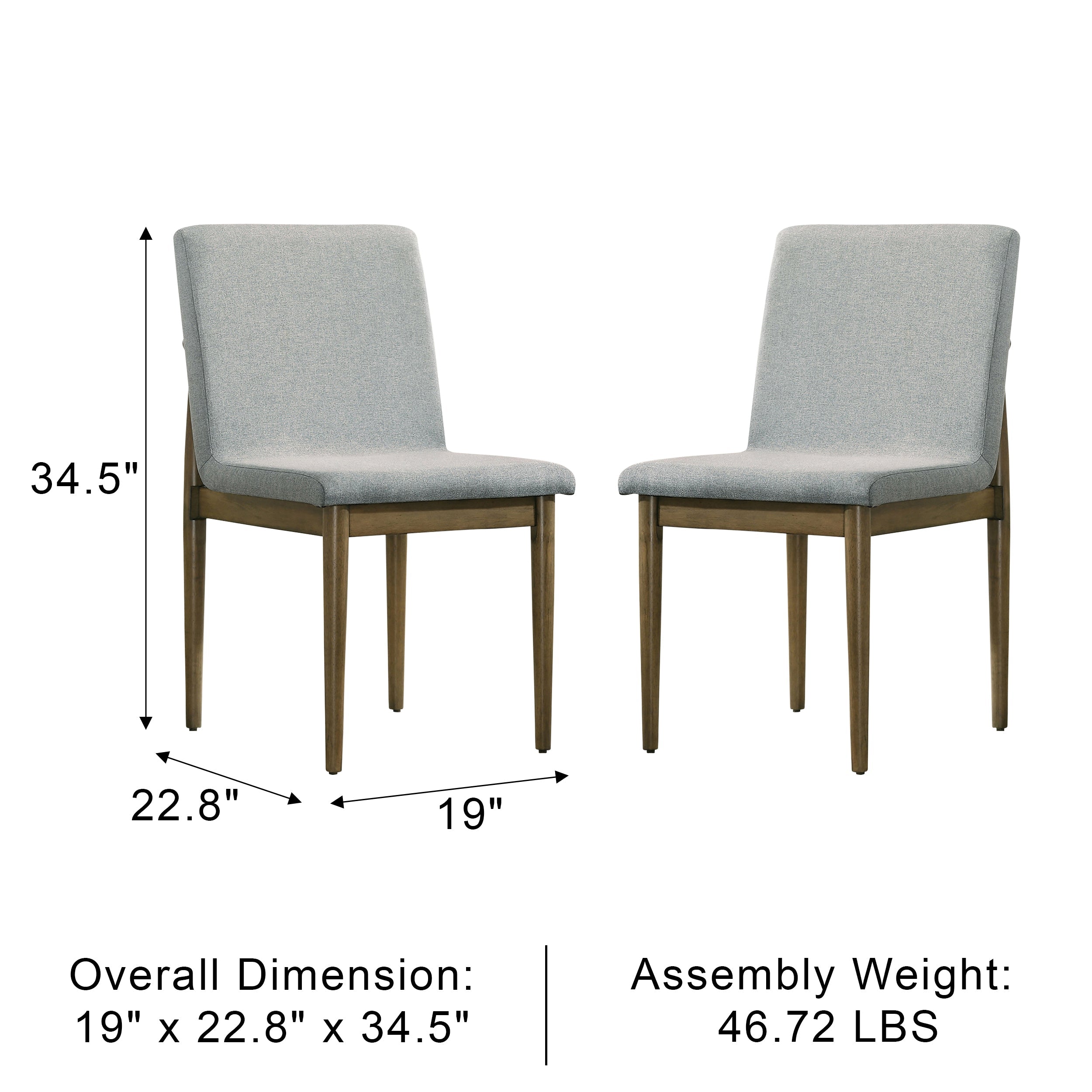 Kensford Mid-Century Modern Chair, Set of 2