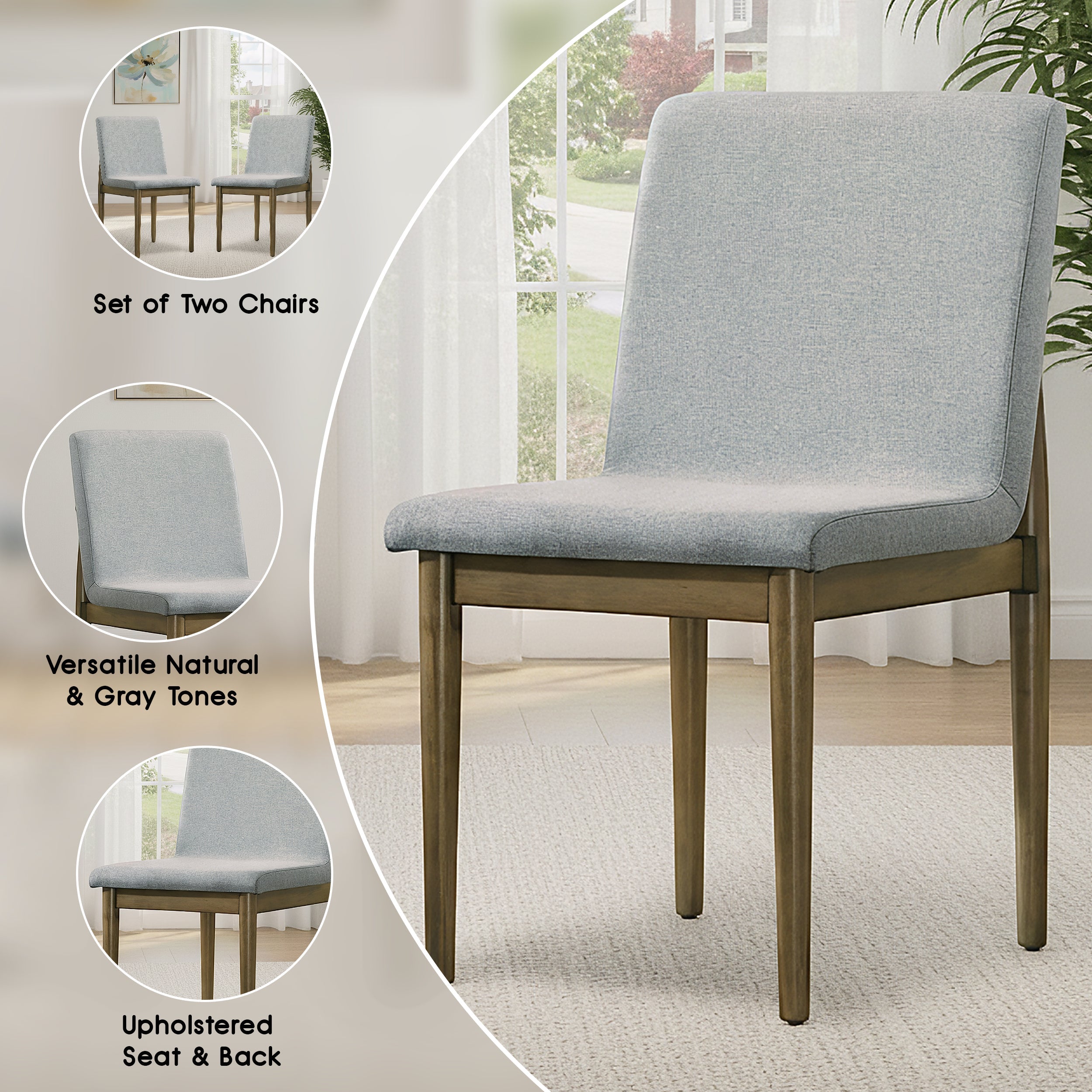 Kensford Mid-Century Modern Chair, Set of 2