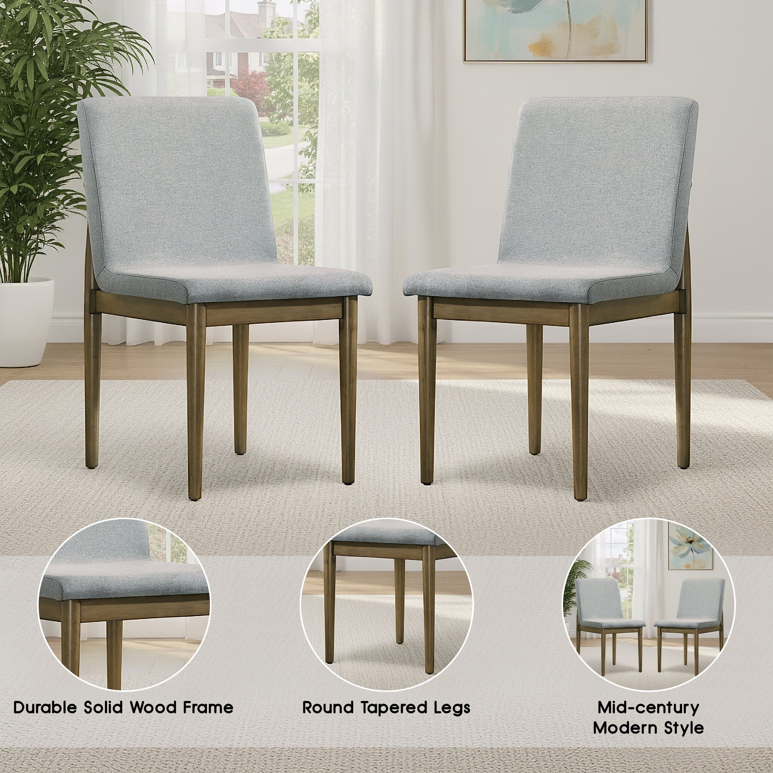 Kensford Mid-Century Modern Chair, Set of 2