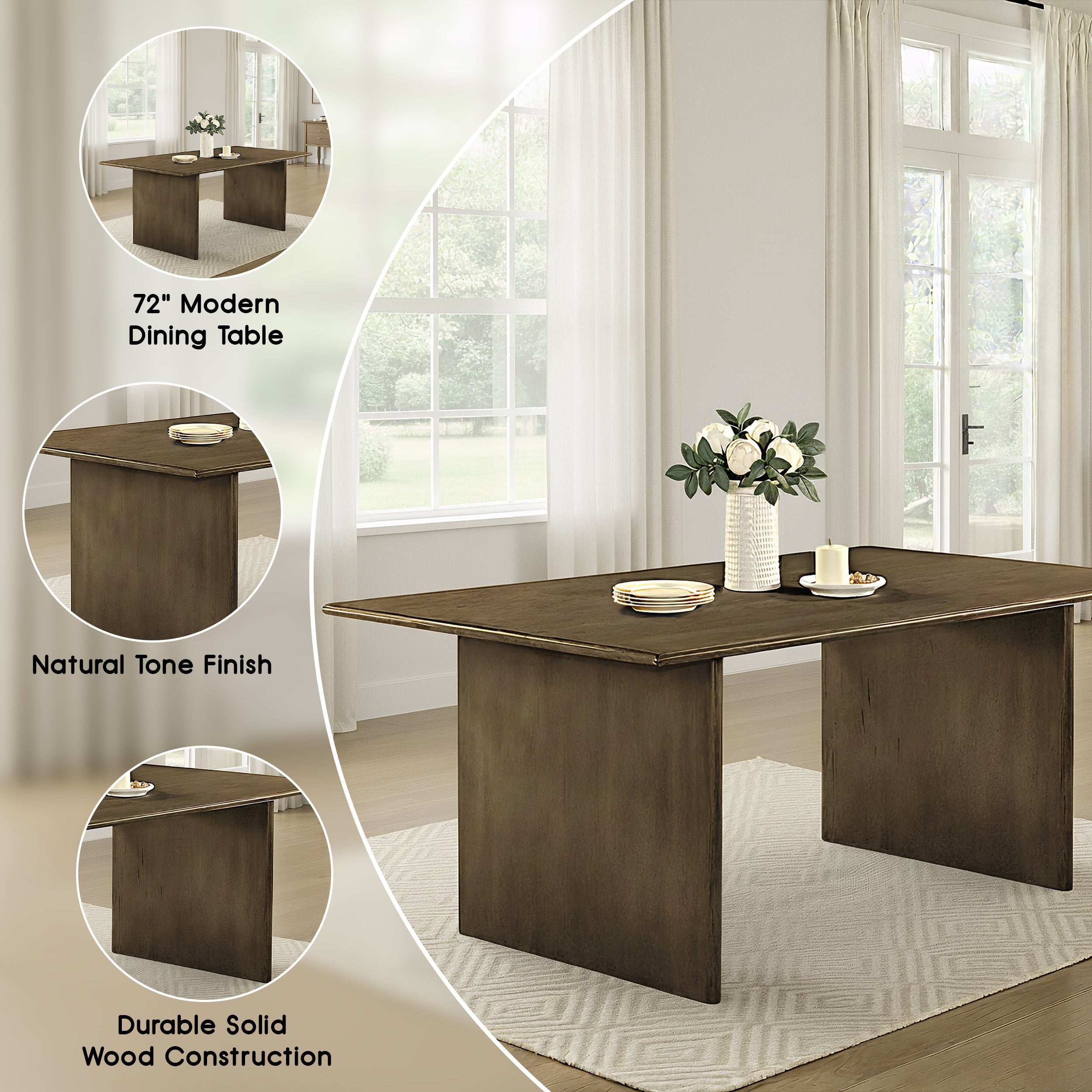 Kensford Mid-Century Modern Dining Table