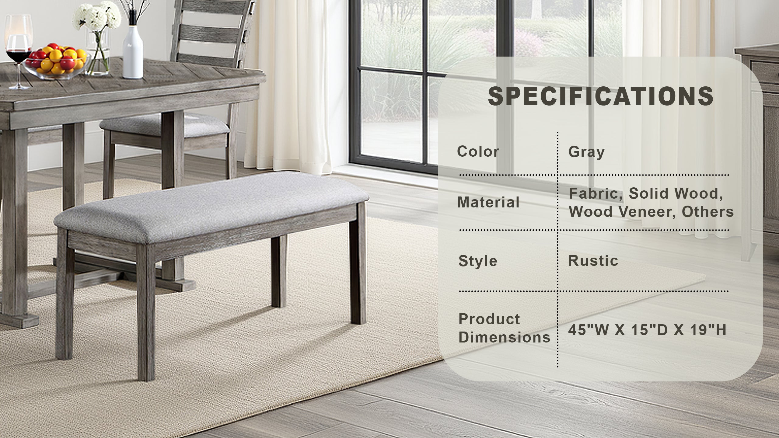 Valenza Rustic Bench