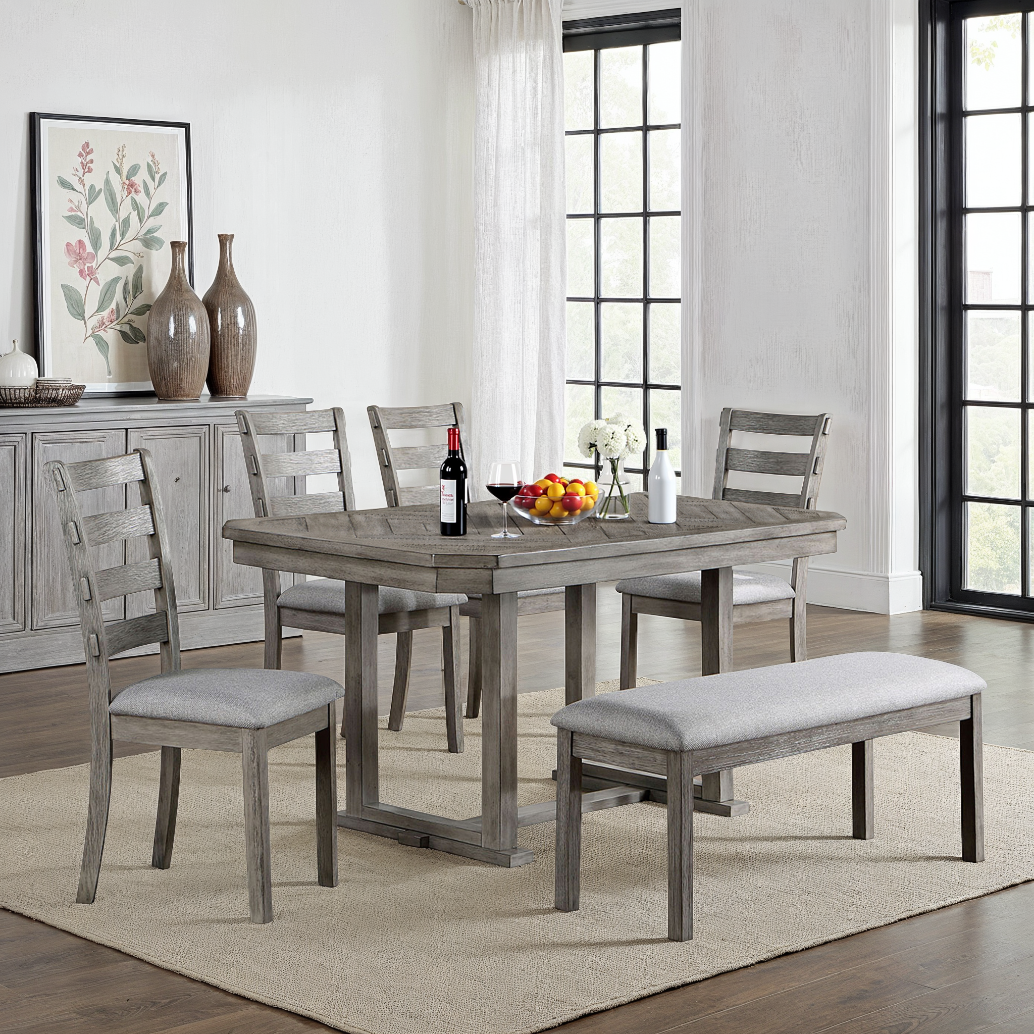 Valenza Rustic Dining Set, 6 Pieces