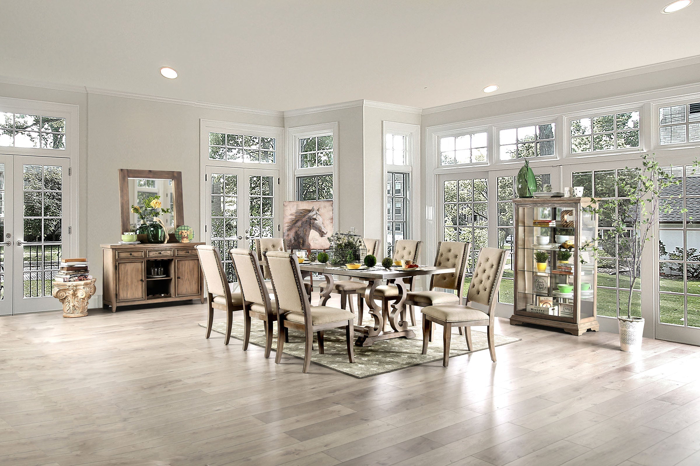 Patience Modern Rustic 9-Piece Dining Set