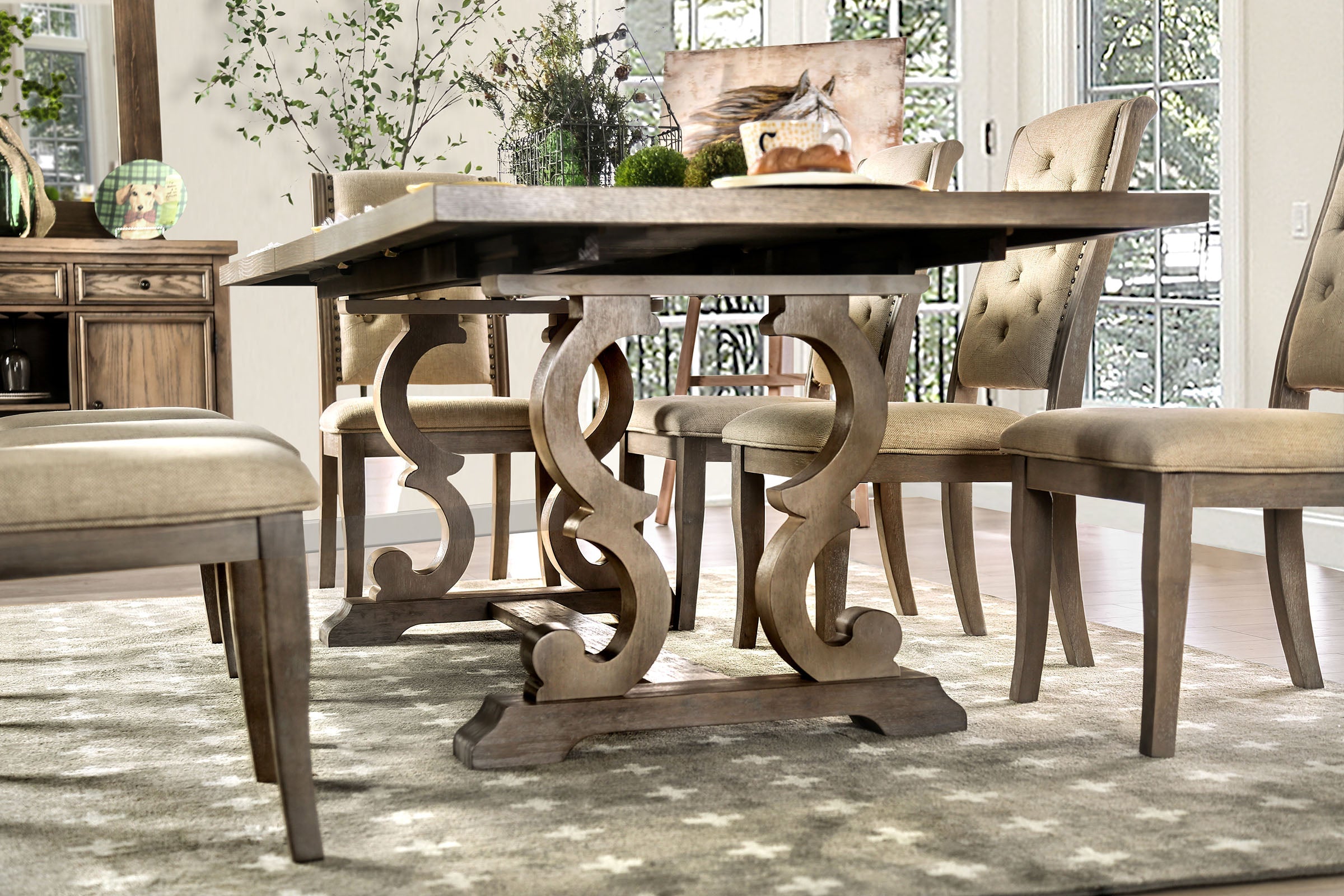 Patience Modern Rustic 9-Piece Dining Set