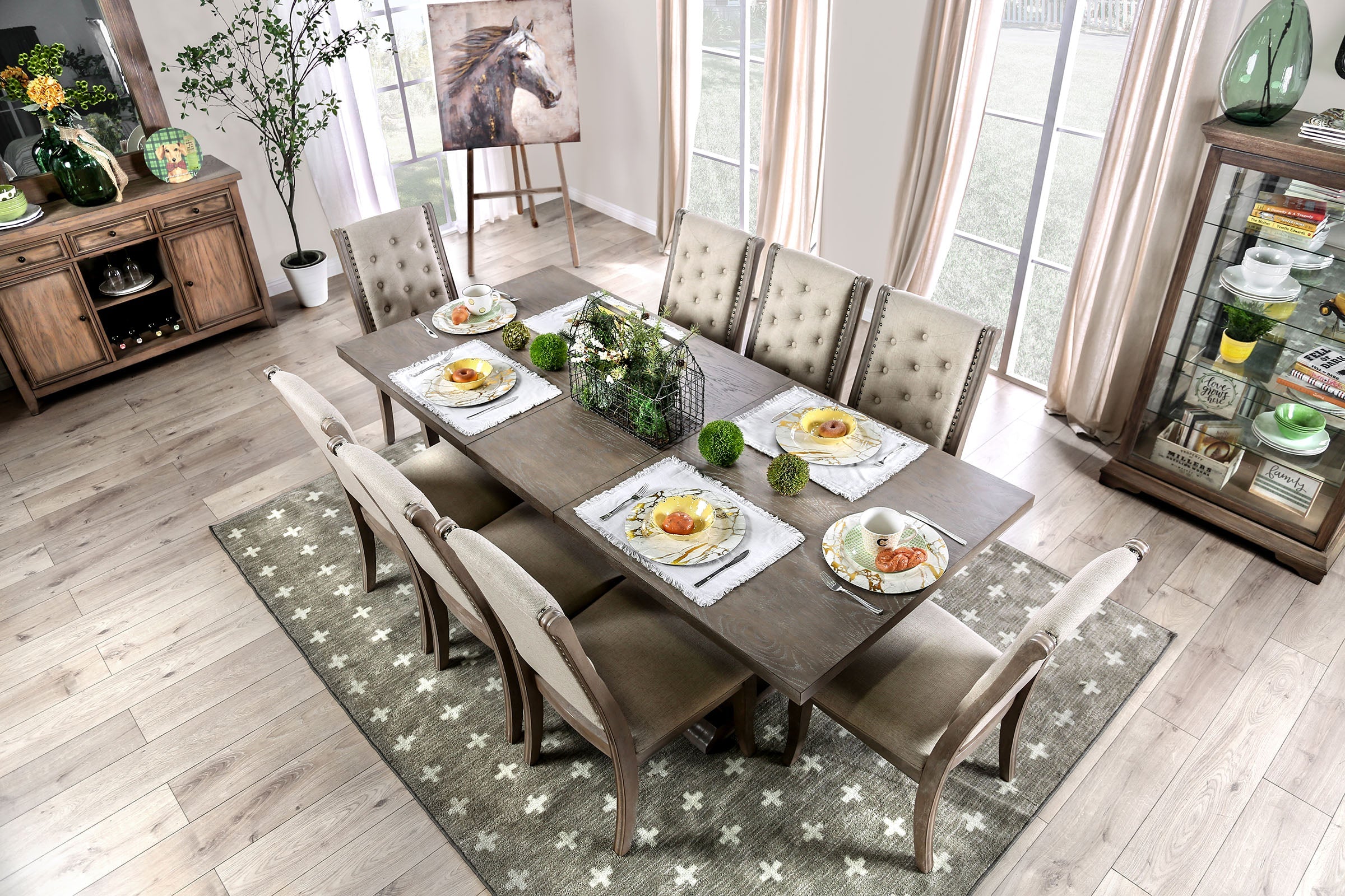 Patience Modern Rustic 9-Piece Dining Set