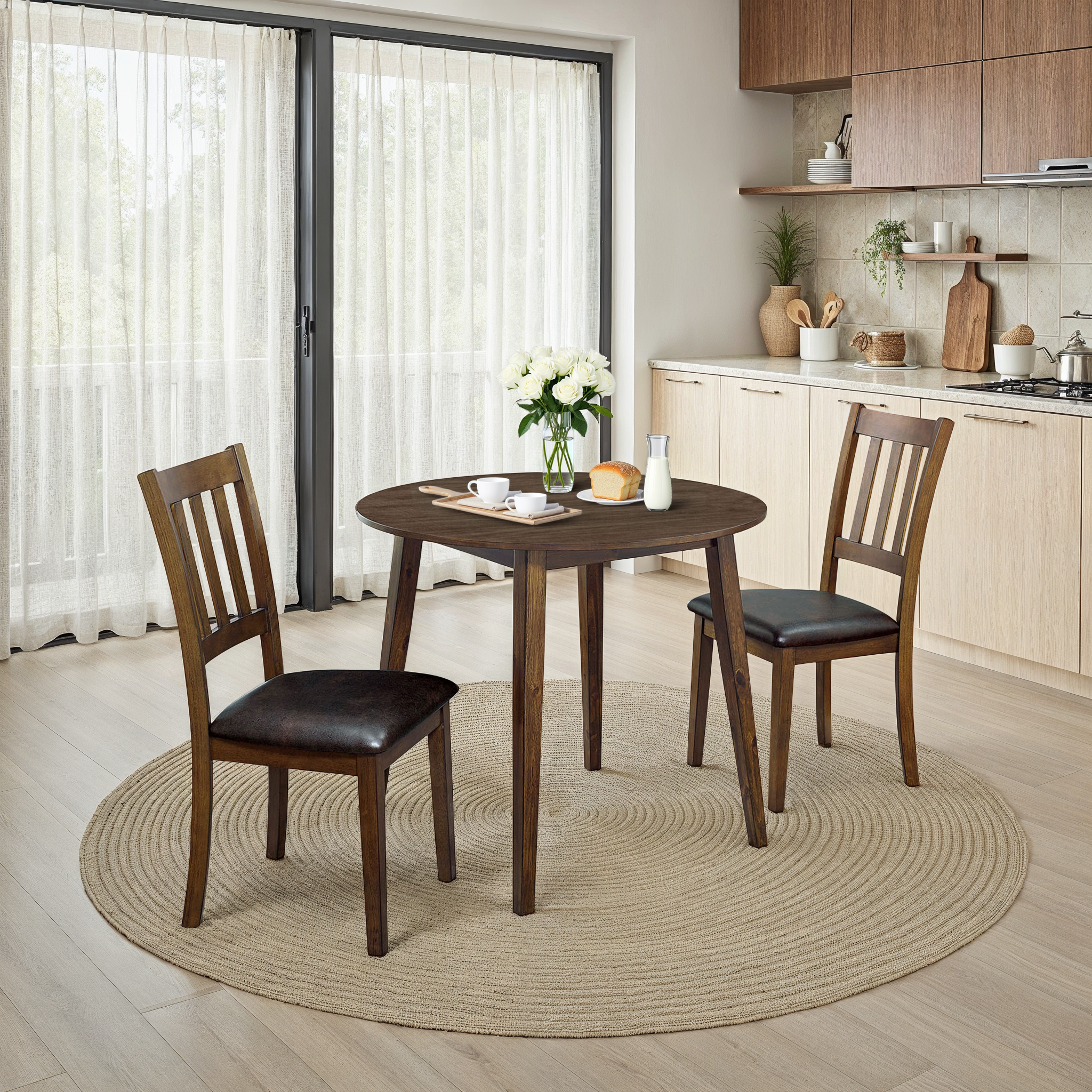 Ashmont Transitional Dining Set, 3 Pieces