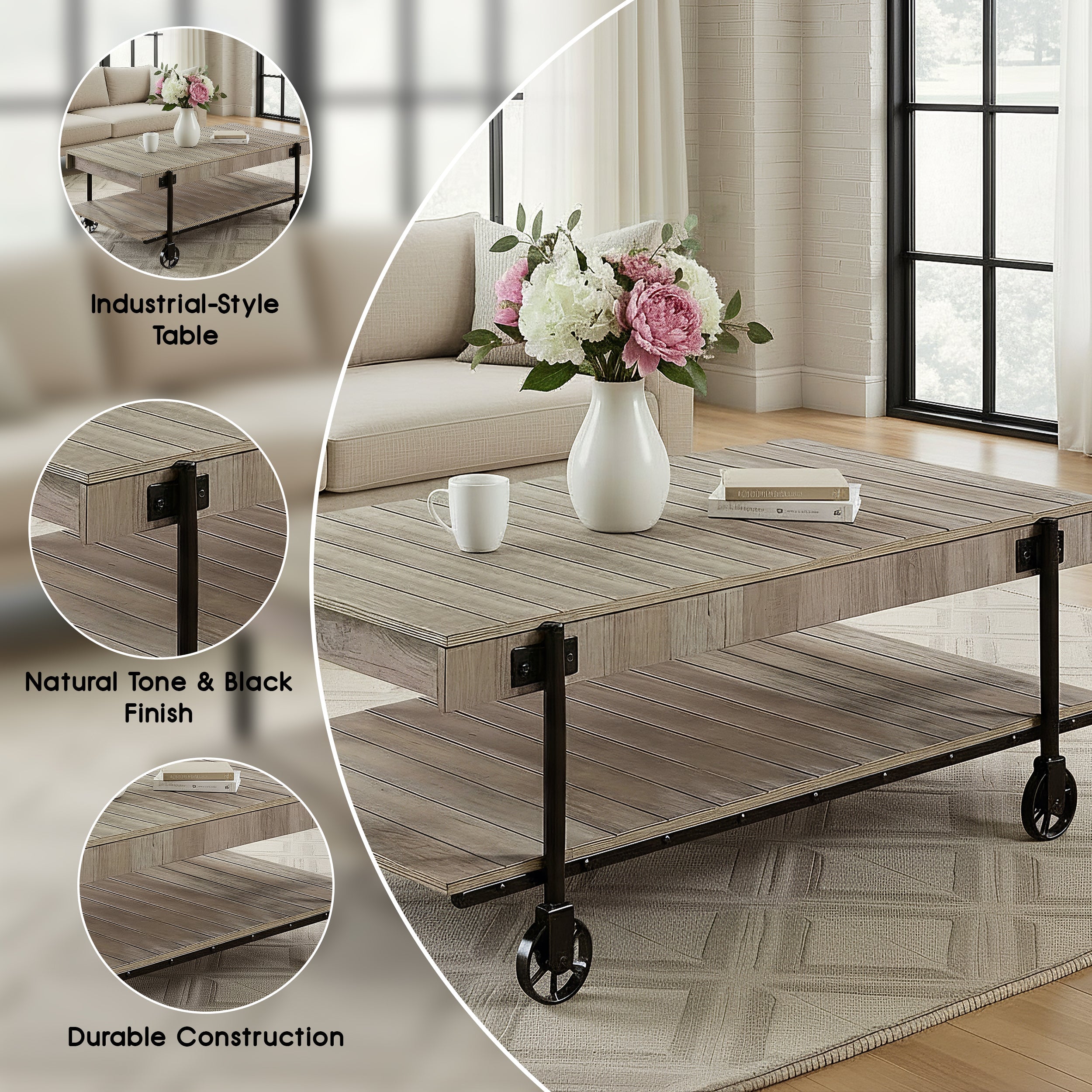 Bram Industrial Coffee Table