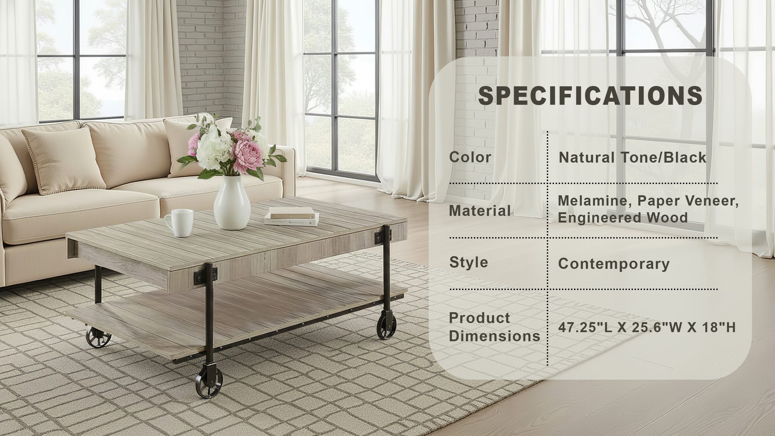 Bram Industrial Coffee Table