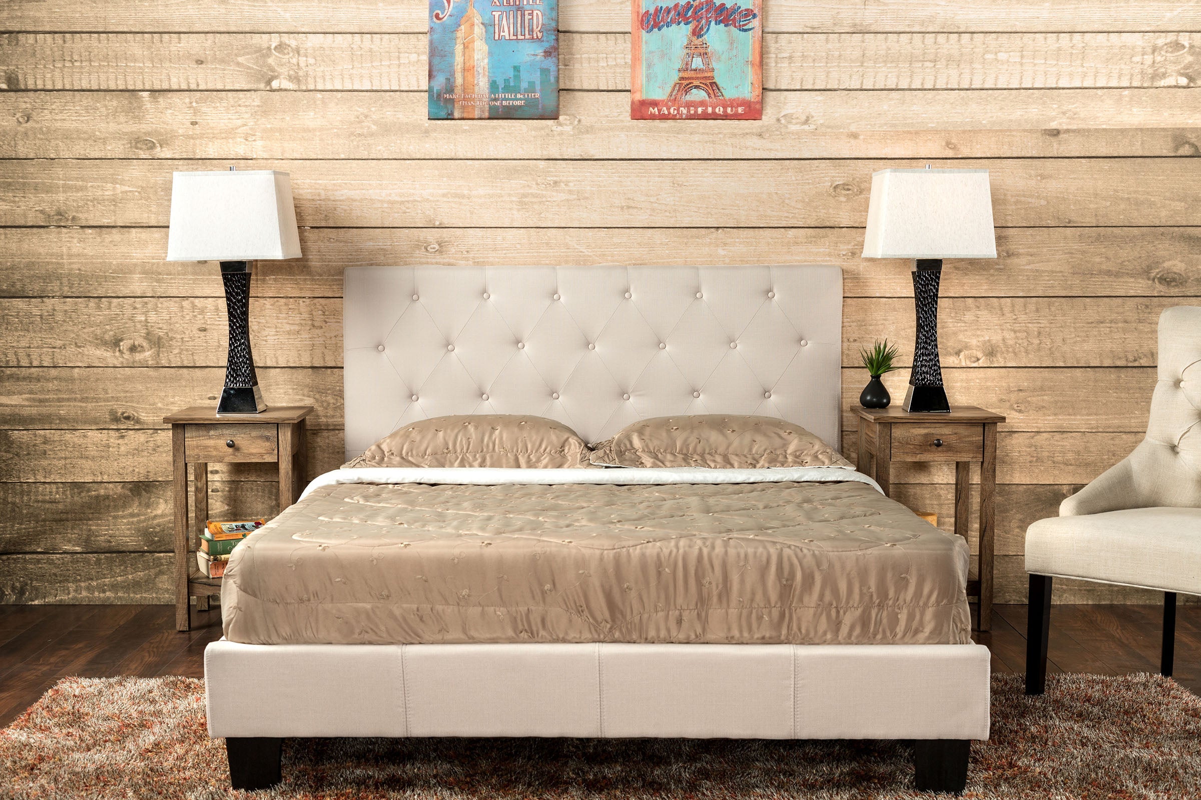 Leeroy Modern Upholstered Bed Frame