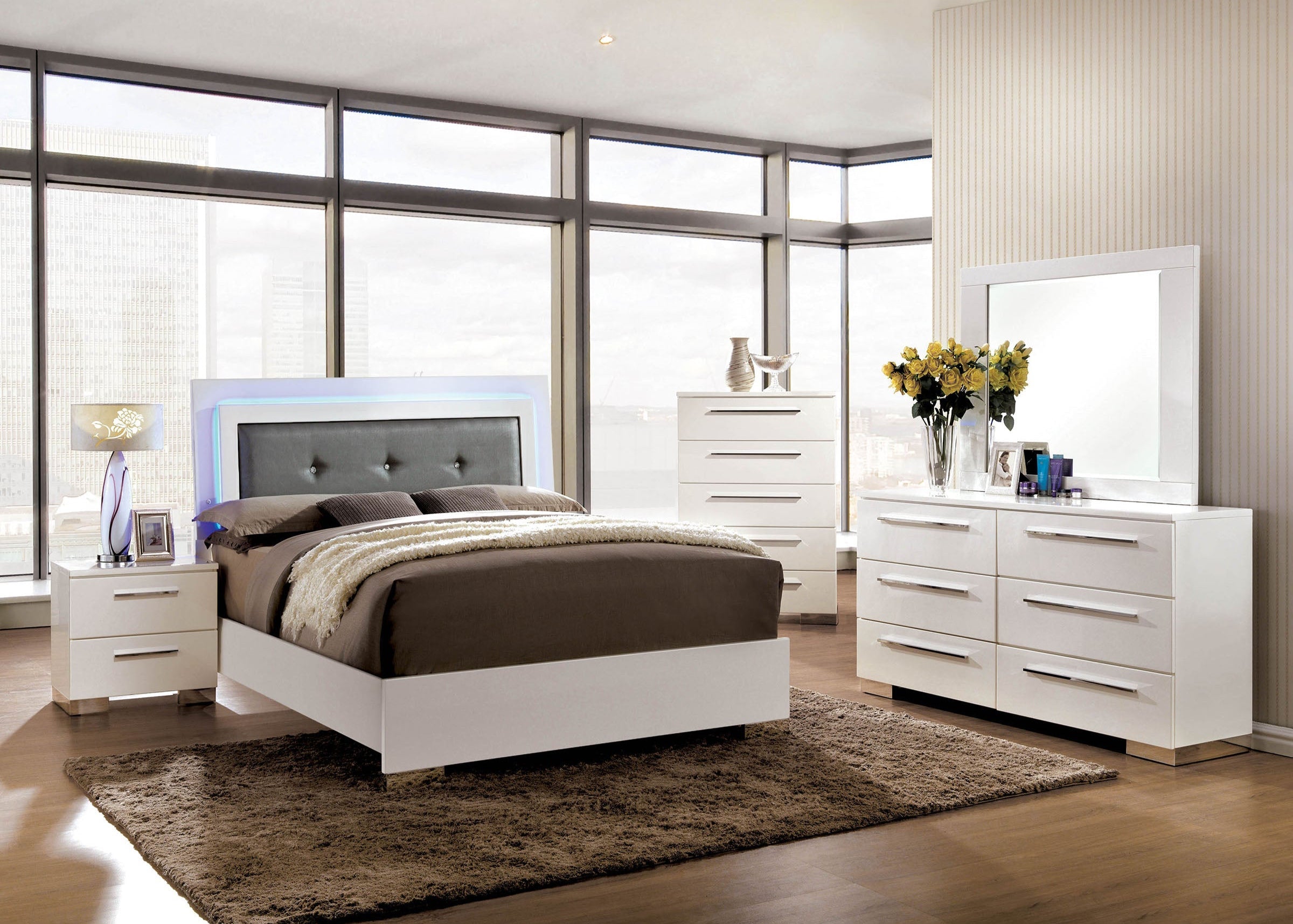 Clementine Modern Contemporary Four Piece Bedroom Set