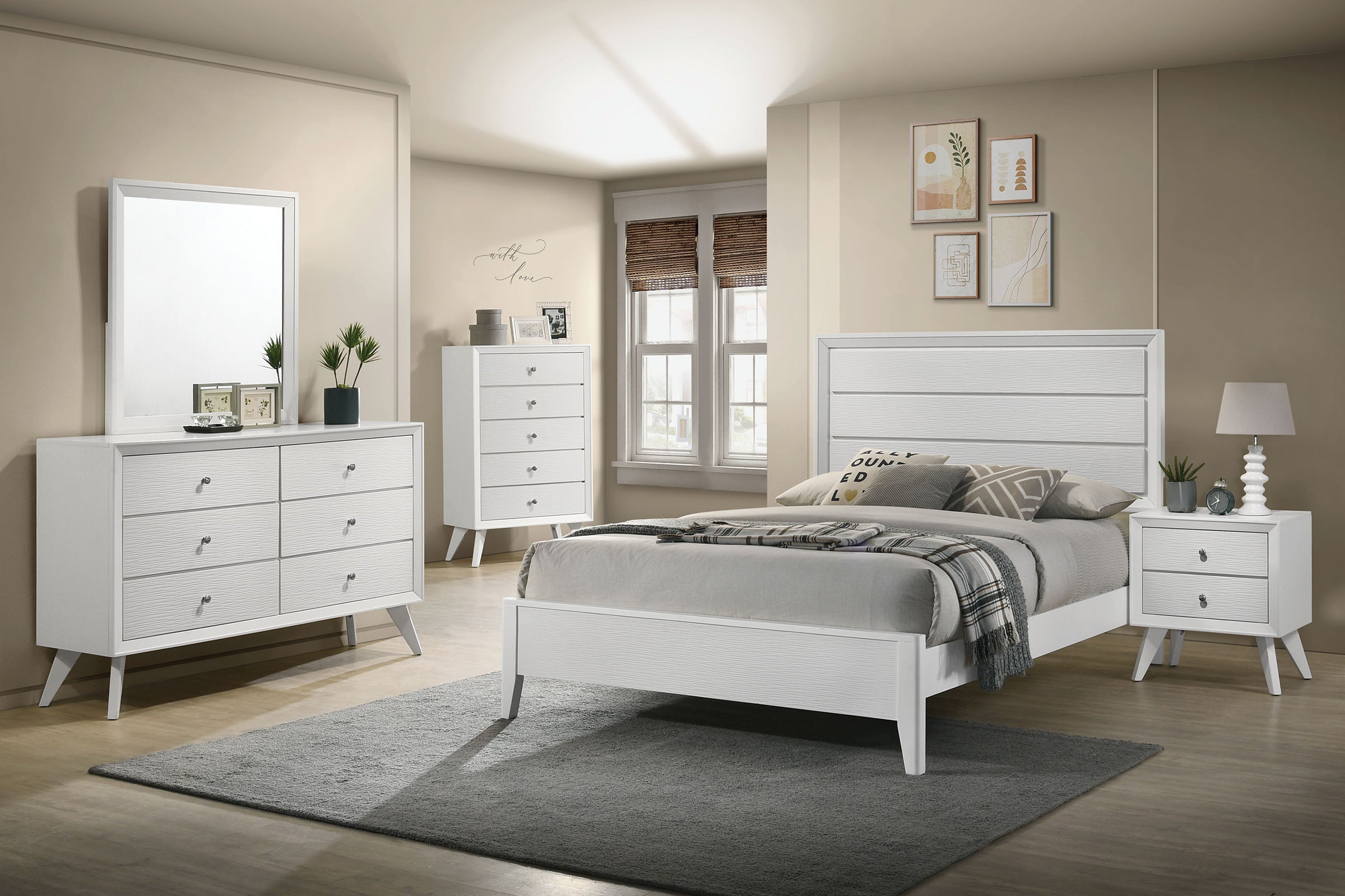 Dortmund Classic Modern Platform Bed or 6-Piece Bedroom Set