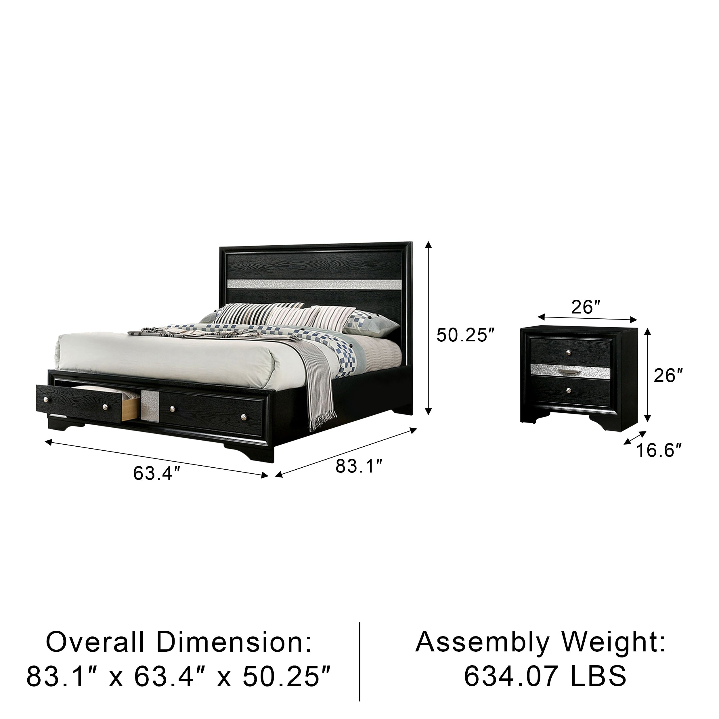 Livia Contemporary Bedroom Set, 5 Pieces