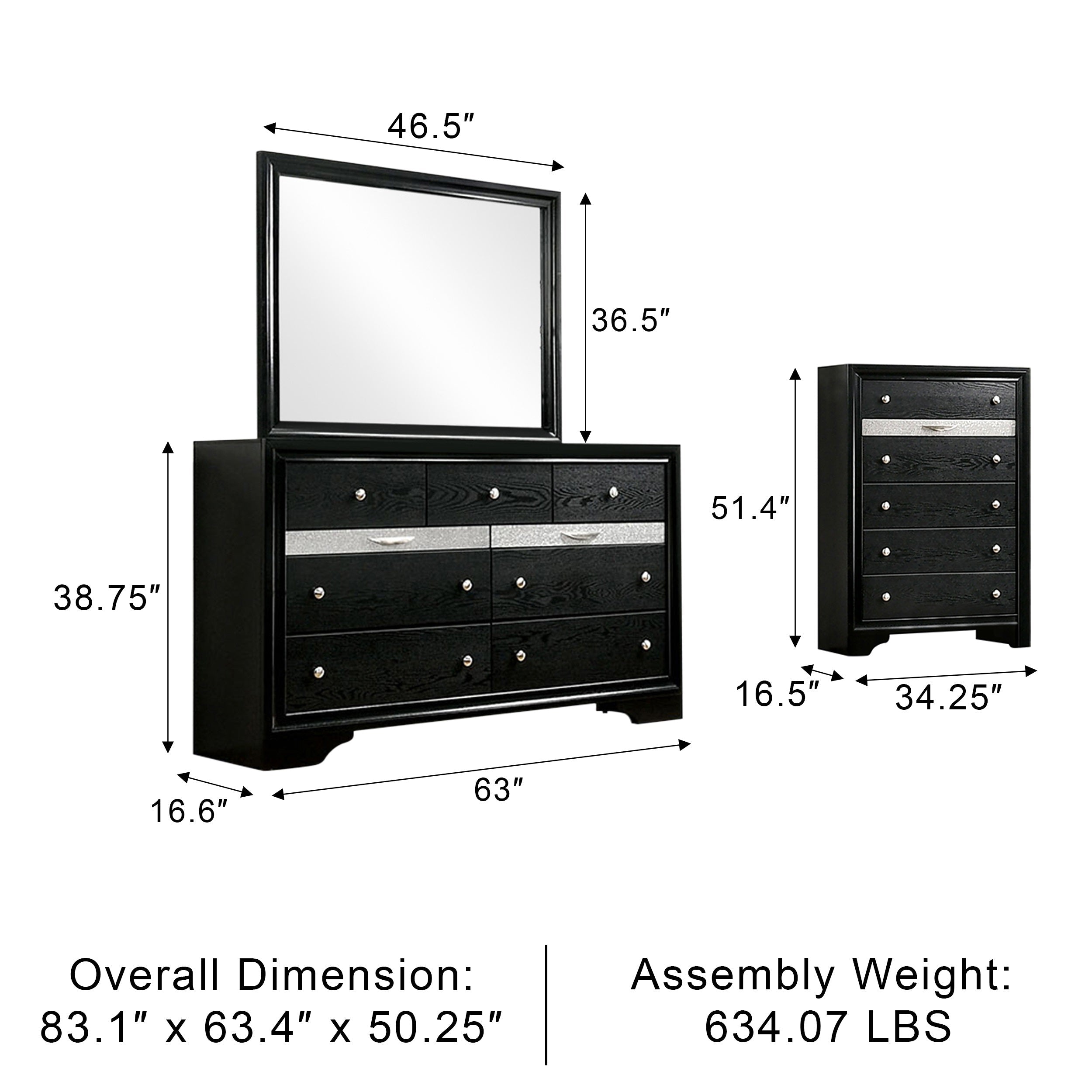 Livia Contemporary Bedroom Set, 5 Pieces