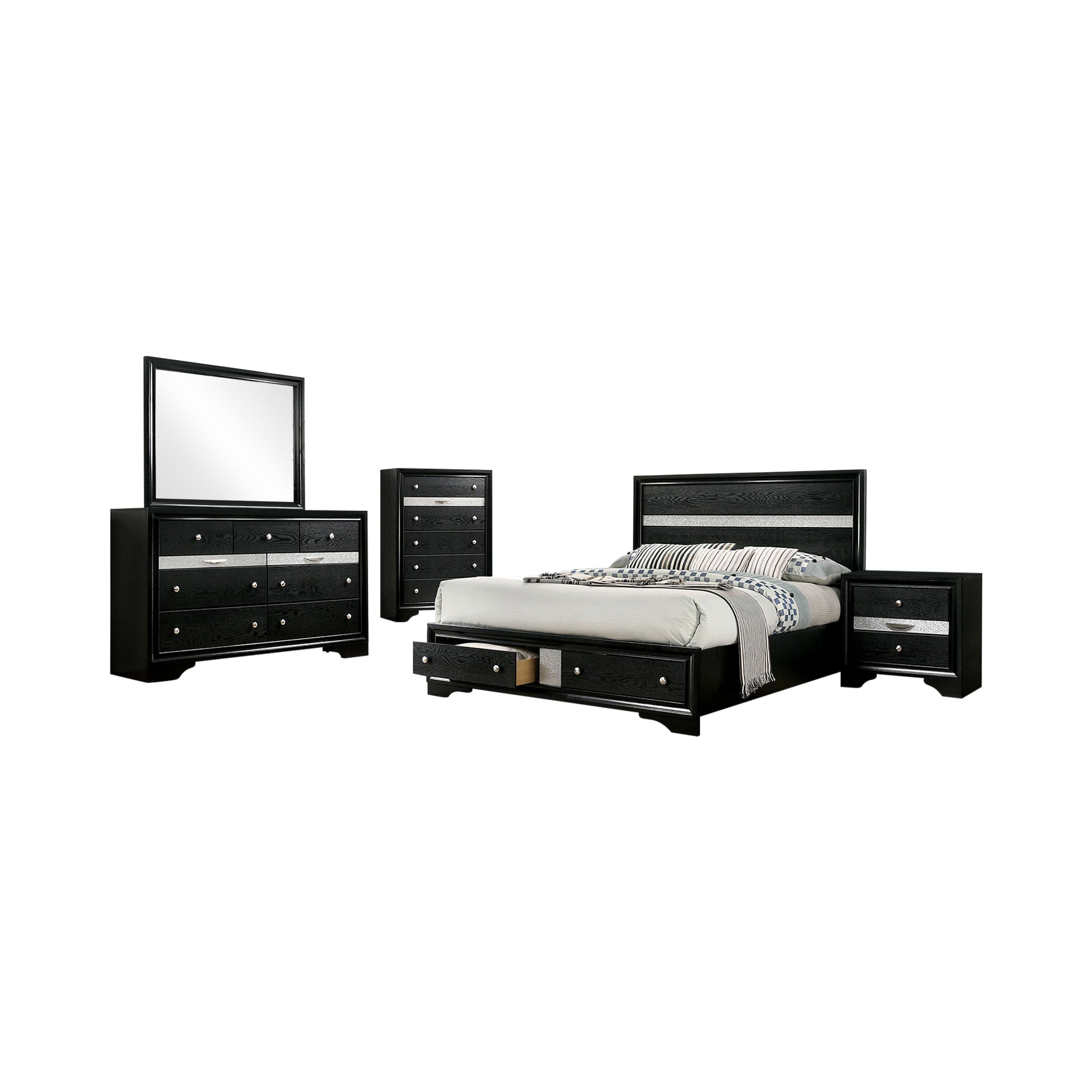 Livia Contemporary Bedroom Set, 5 Pieces