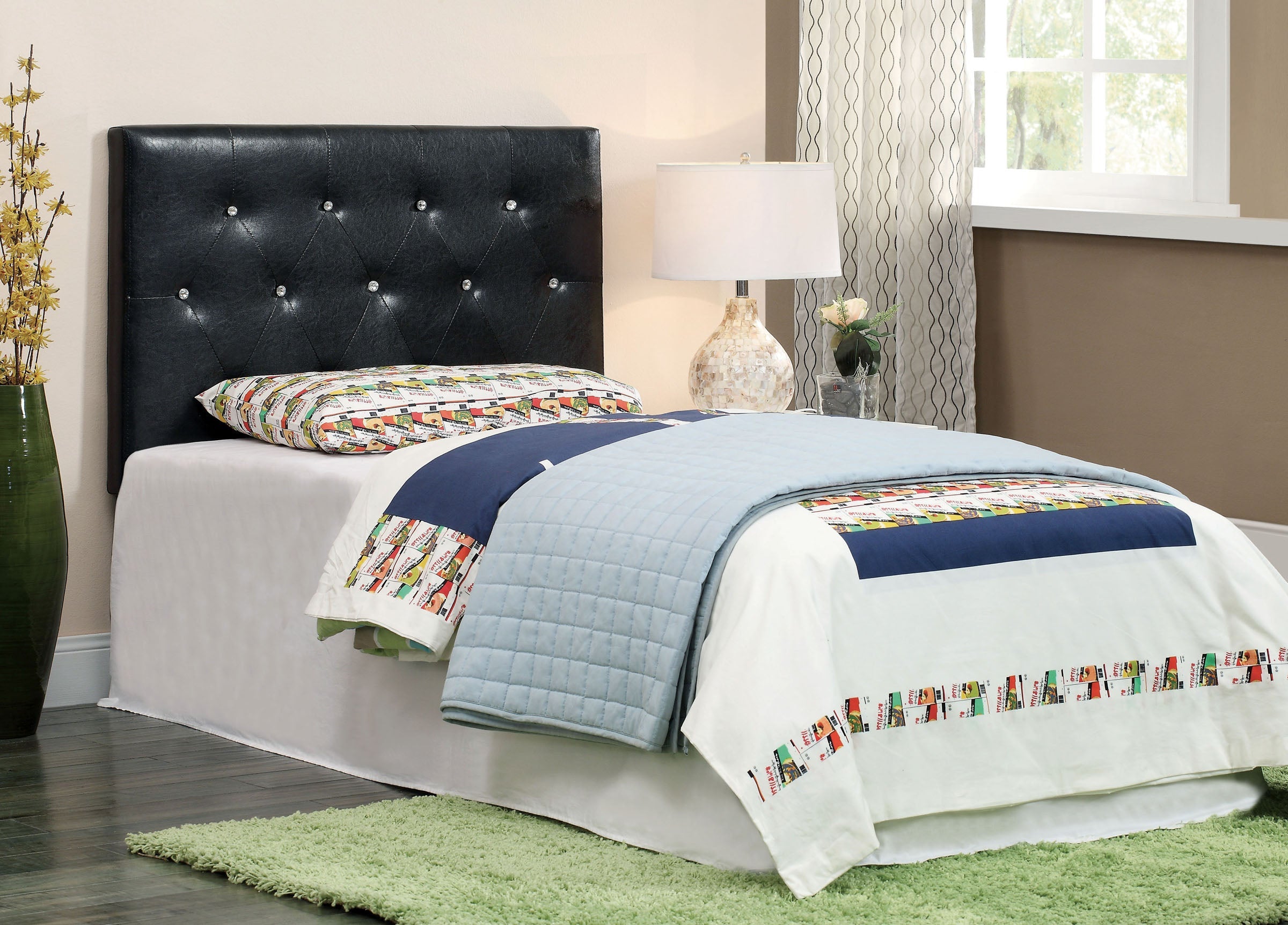Velen Modern Upholstered Bed Frame with Tufted Headboard