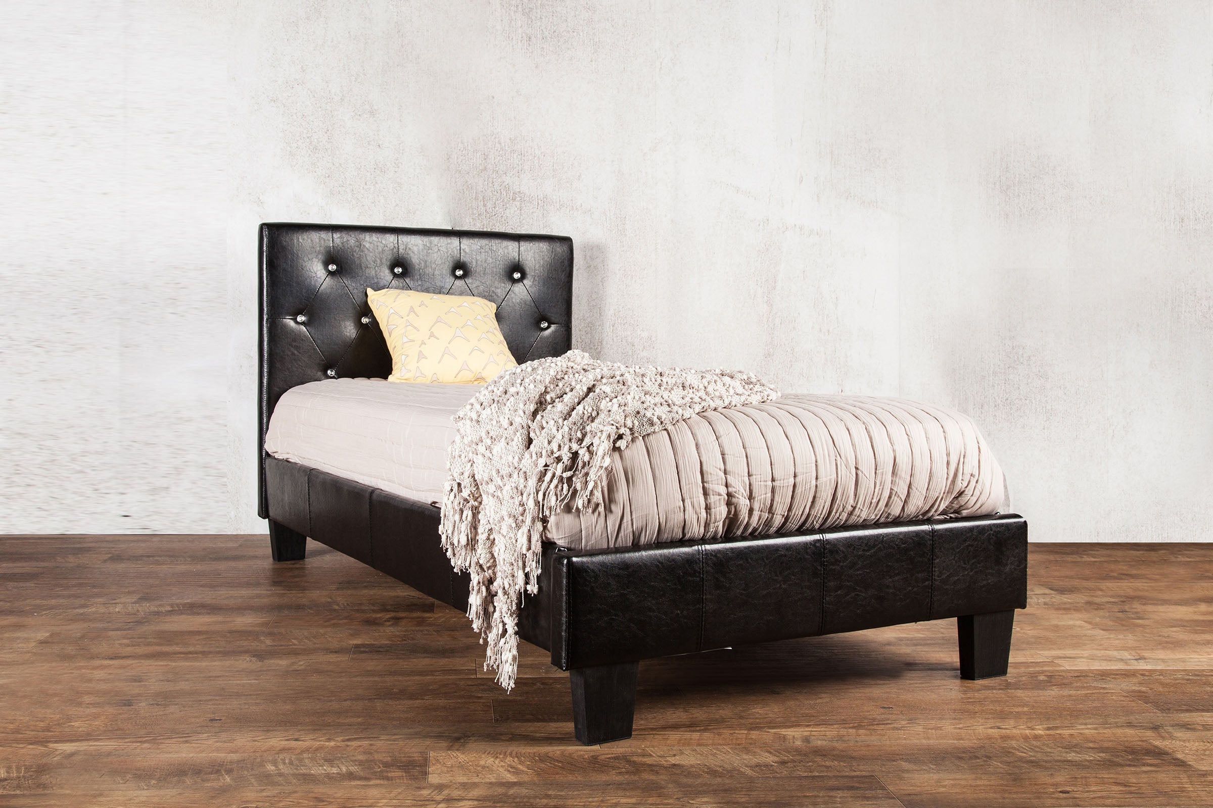 Velen Modern Upholstered Bed Frame with Tufted Headboard