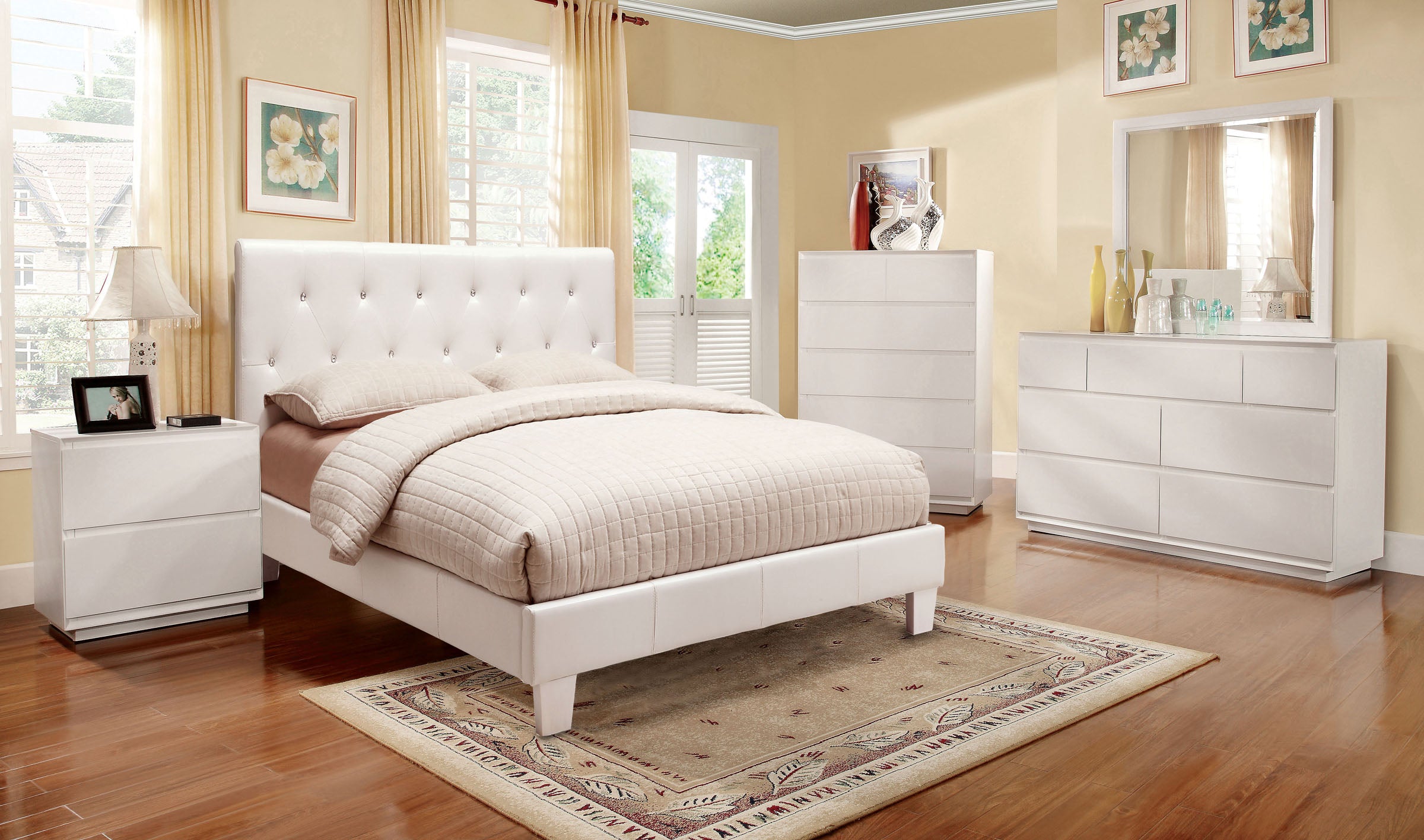 Velen Modern Upholstered Bed Frame with Tufted Headboard