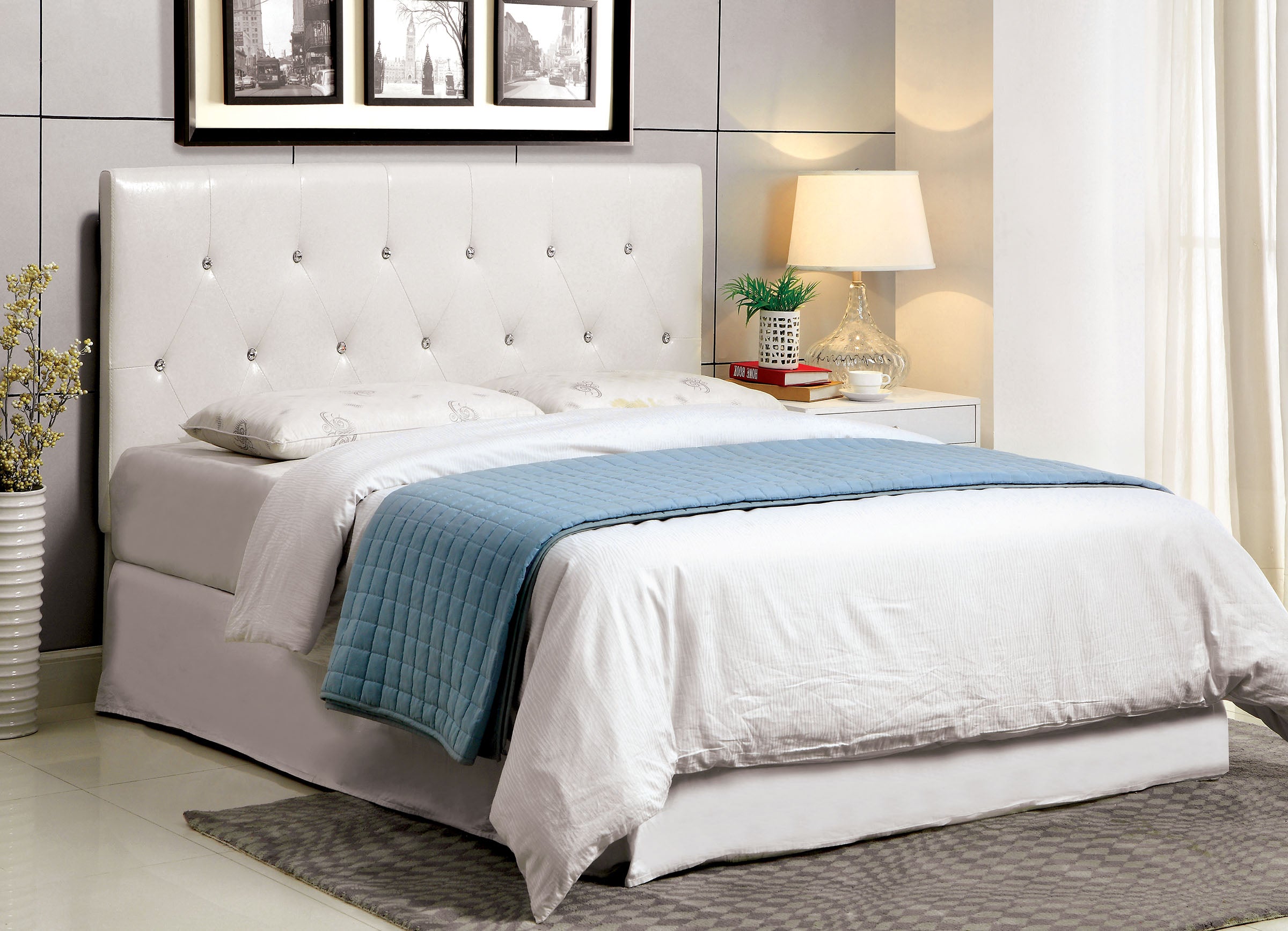 Velen Modern Upholstered Bed Frame with Tufted Headboard