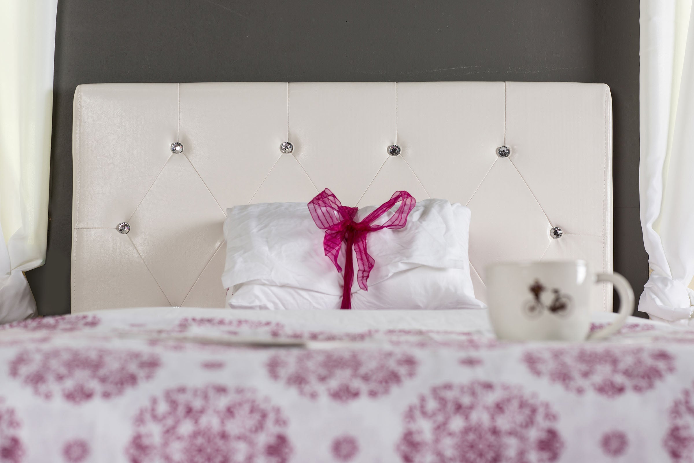 Velen Modern Upholstered Bed Frame with Tufted Headboard