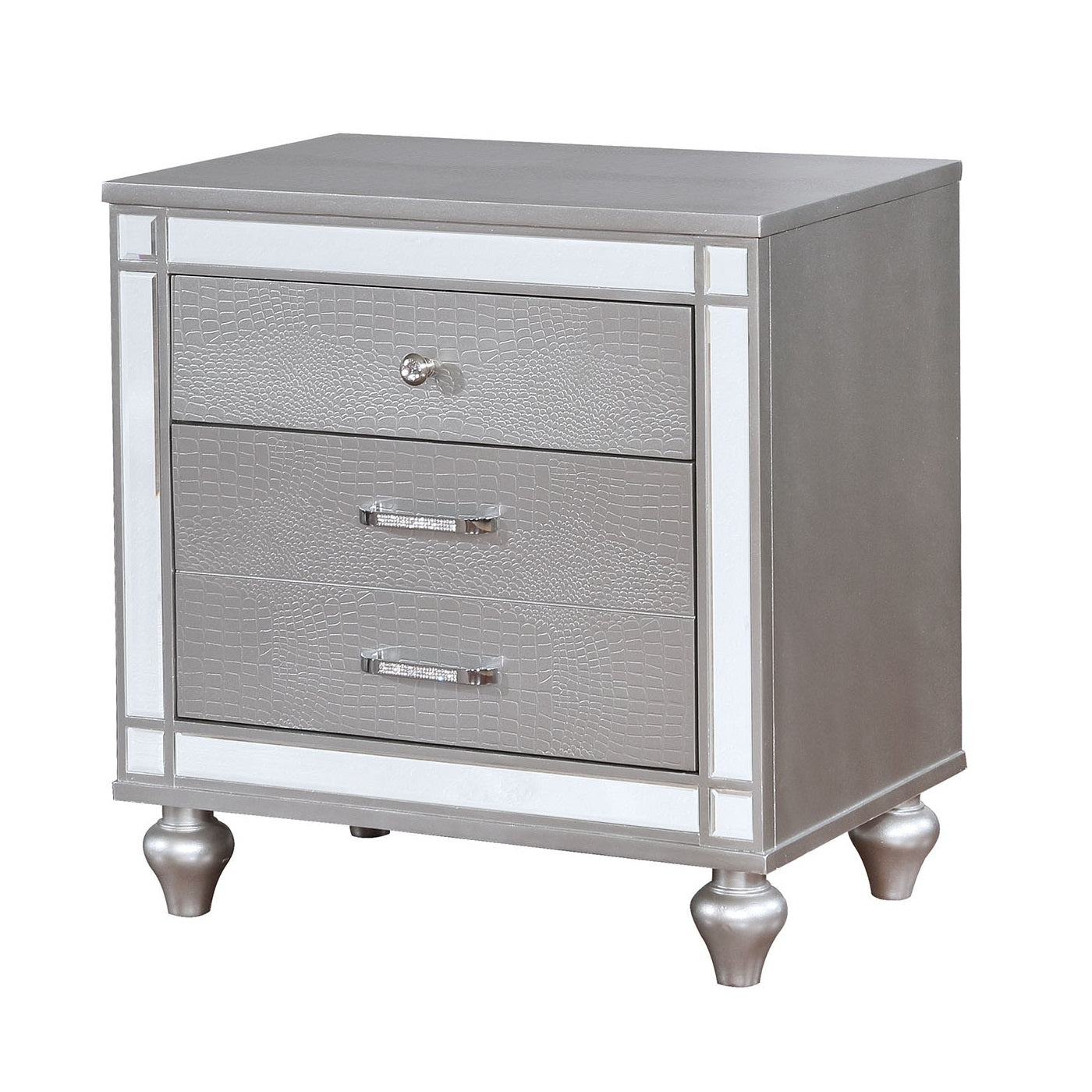 Vienna Contemporary Glam Silver 4-Piece Bedroom Set