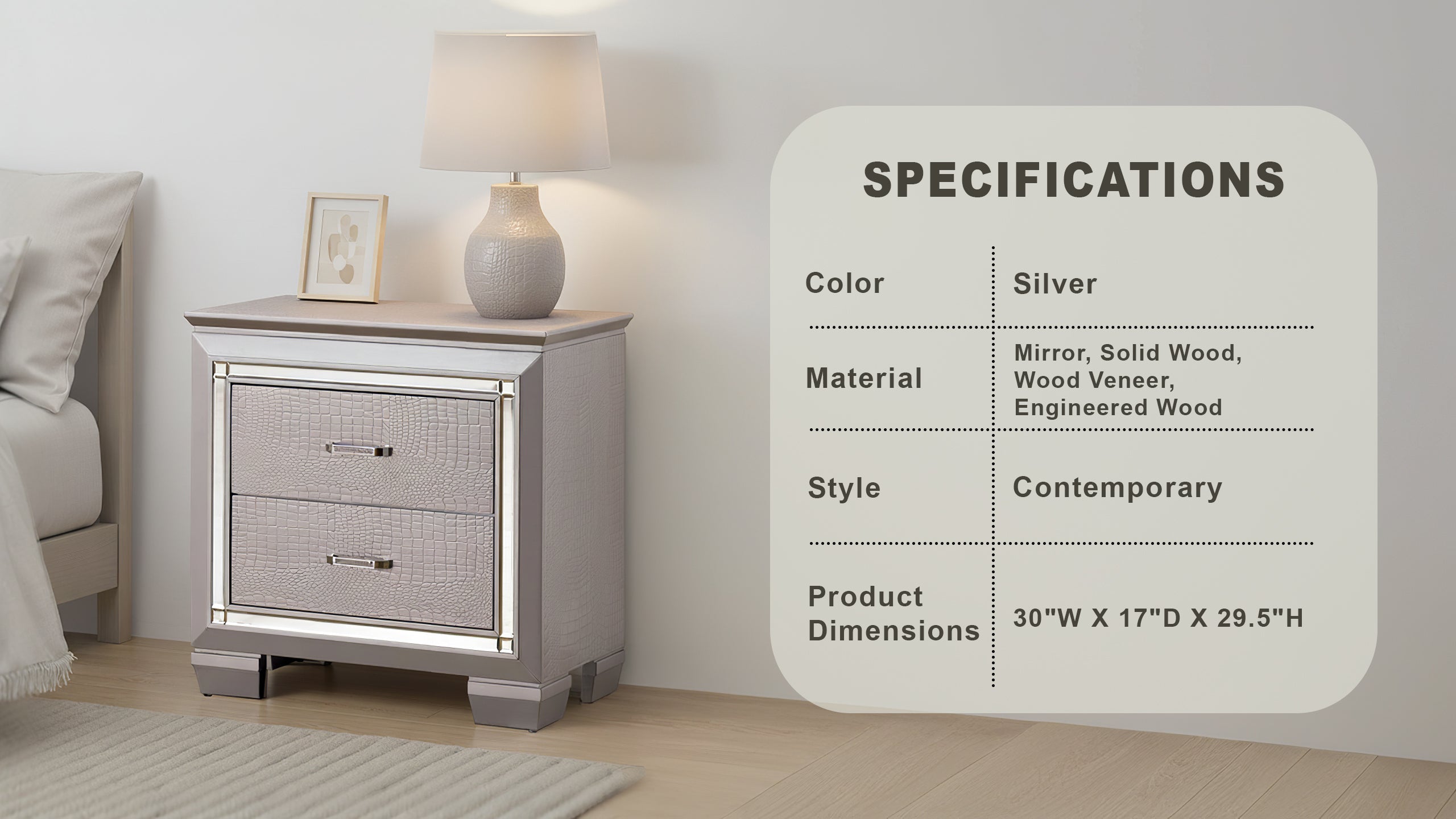 Allegra Contemporary Nightstand