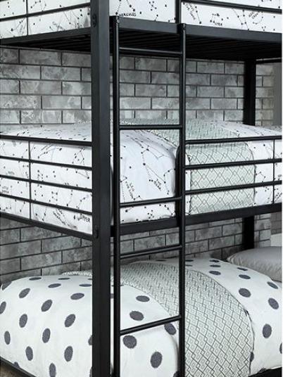 Carolyn Triple Twin or Full Metal Decker Bunk Bed