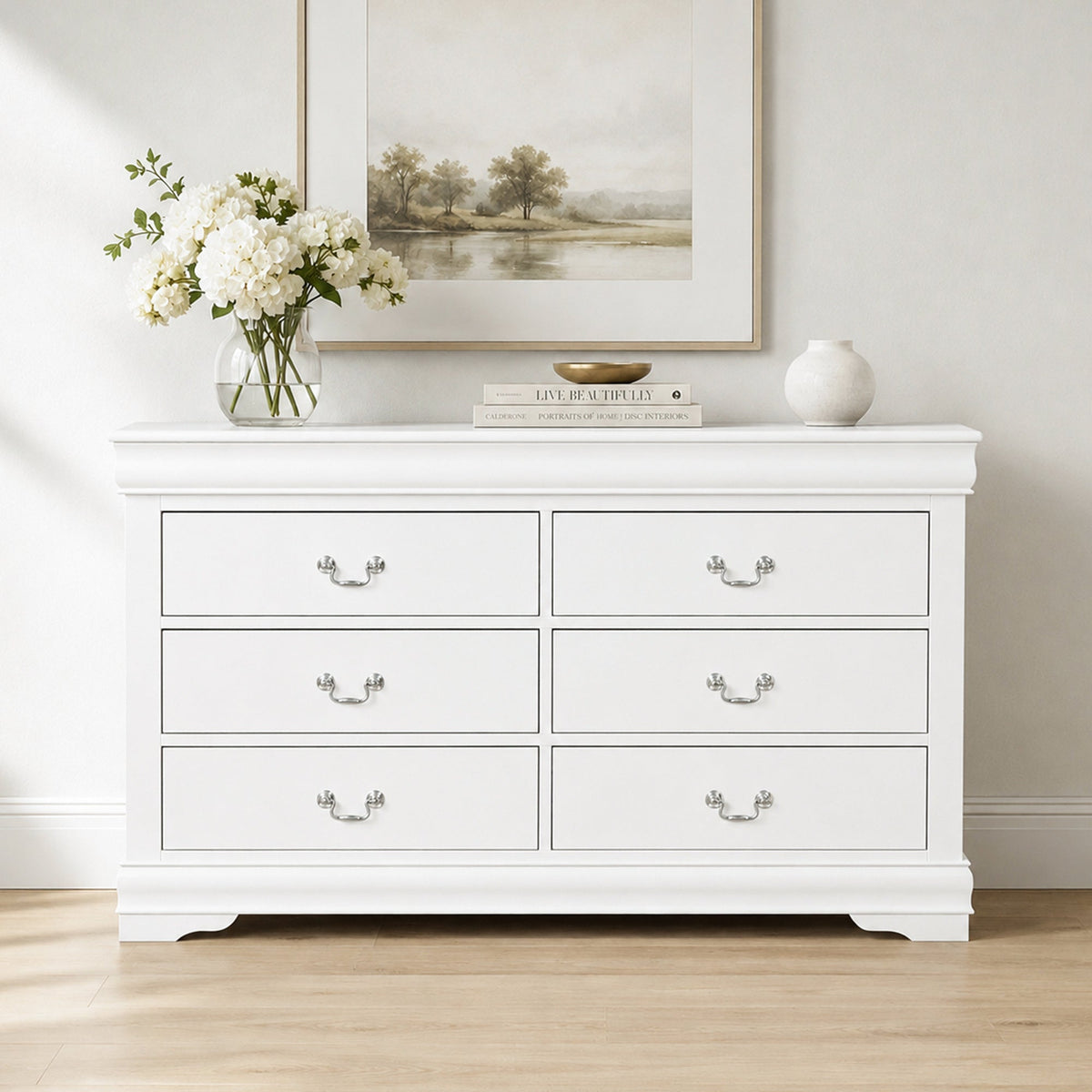 3-Piece Transitional Bedroom Storage Set with Nightstand, Chest & Dresser (Mirror Optional)