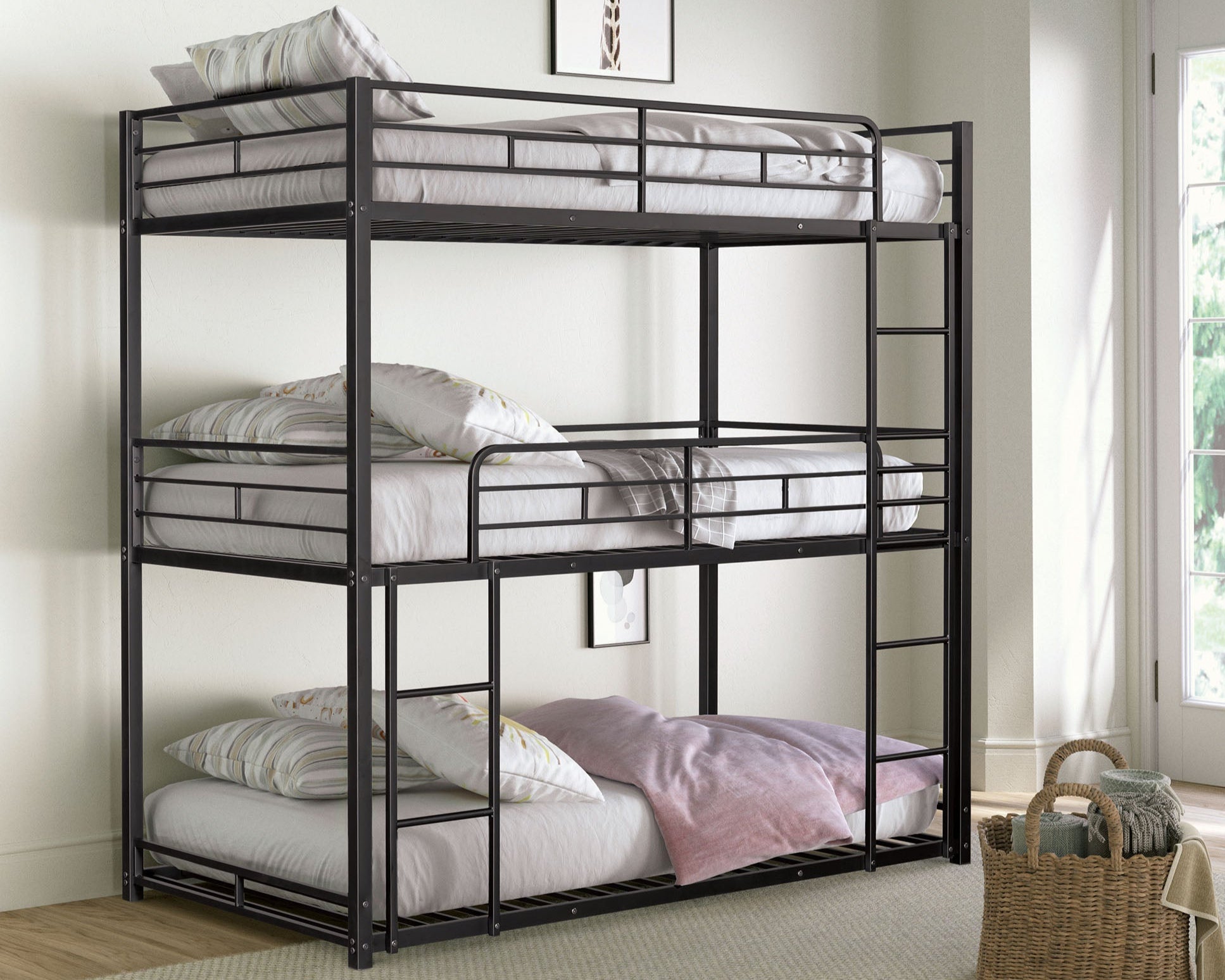 Felgu Contemporary Triple Twin Bunk Bed