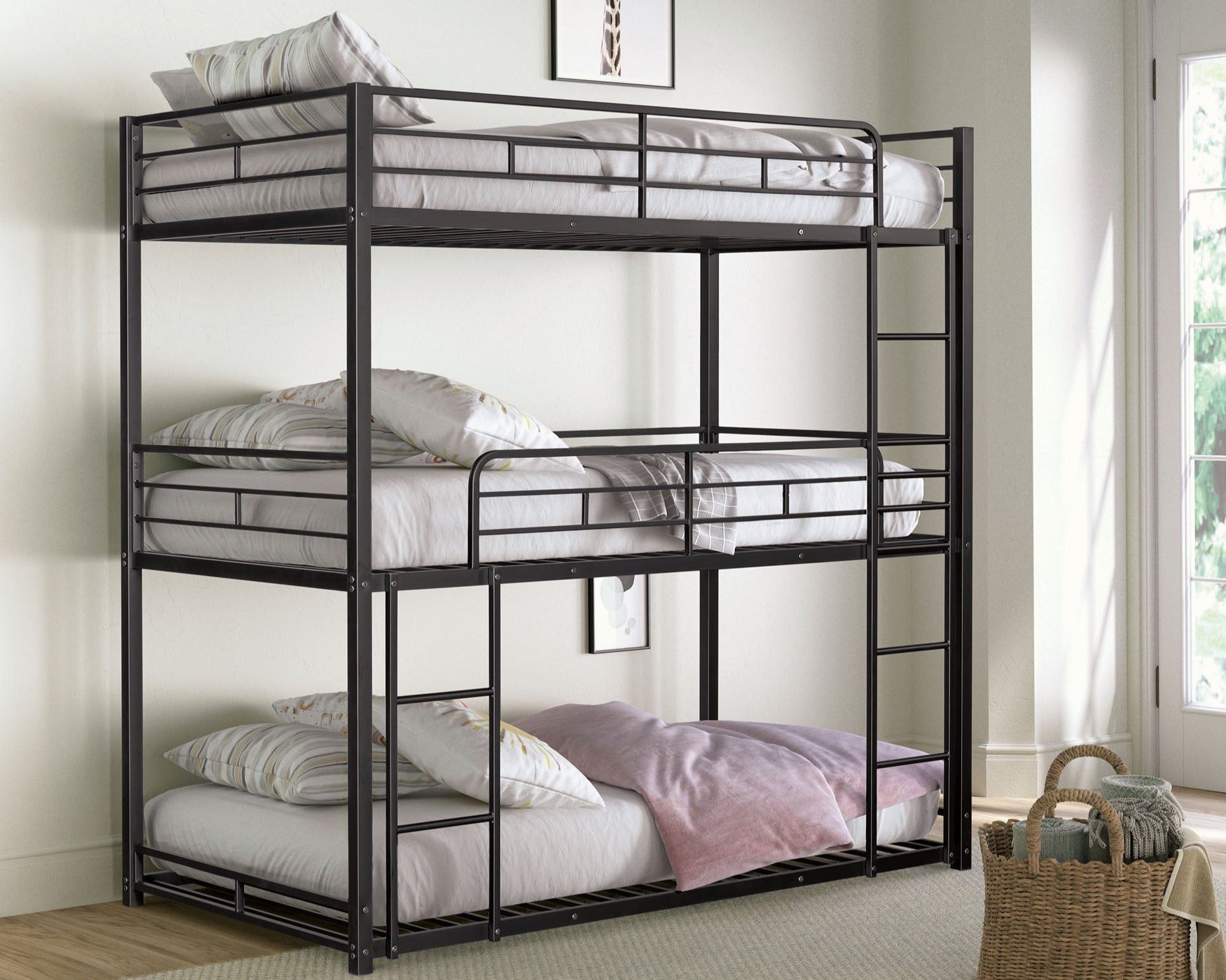 Felgu Contemporary Triple Twin Bunk Bed
