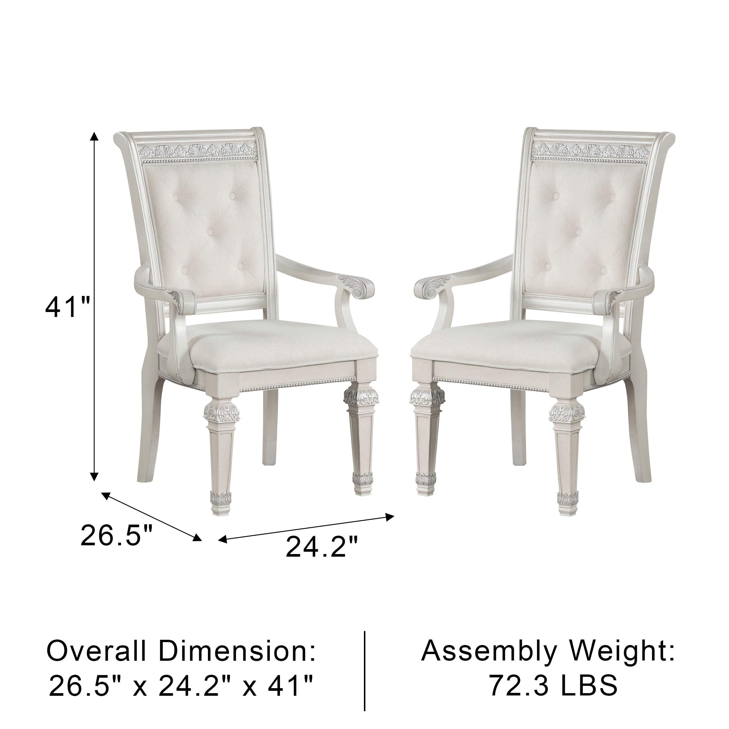 Lucia Di Notte Traditional Arm Chair, Set of 2