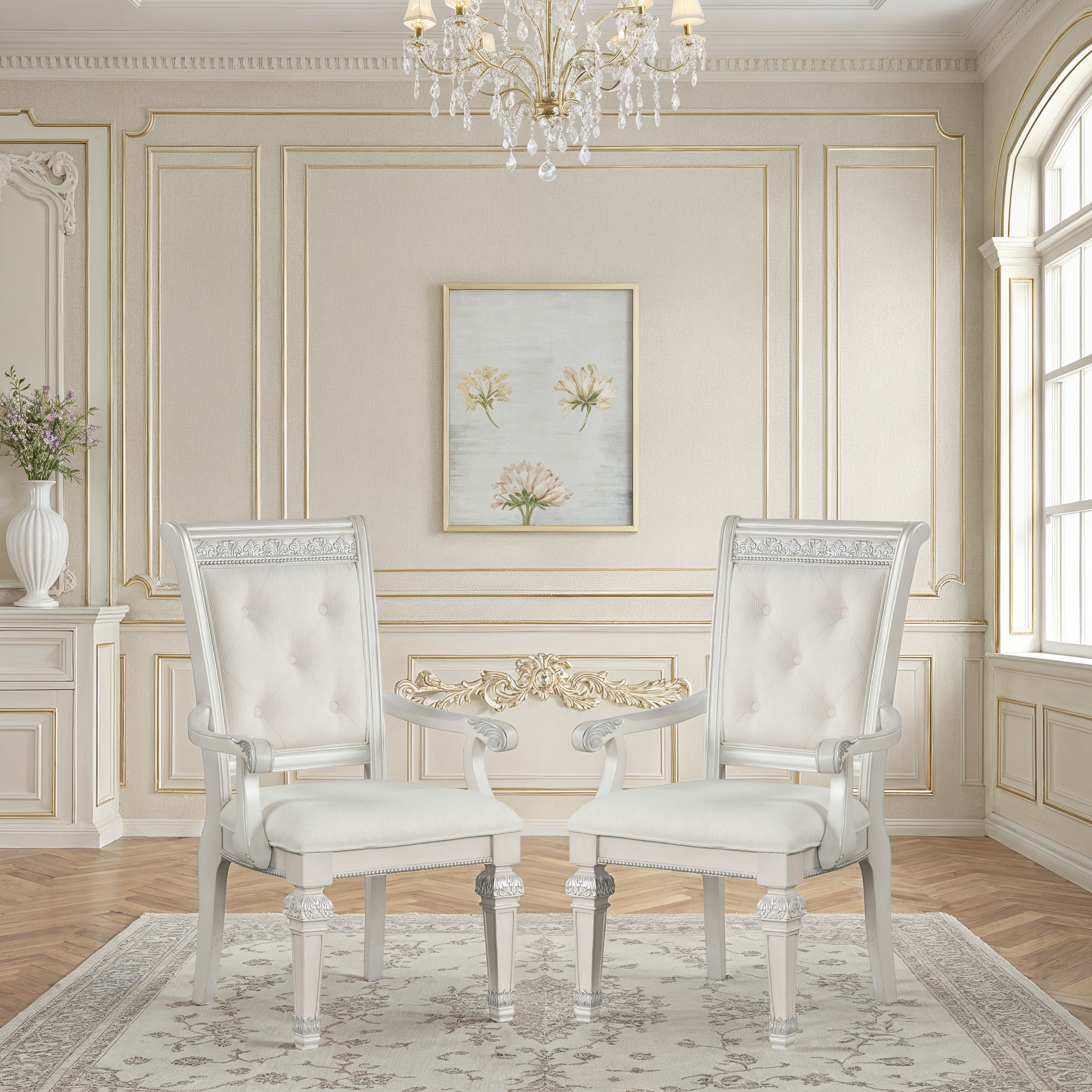 Lucia Di Notte Traditional Arm Chair, Set of 2