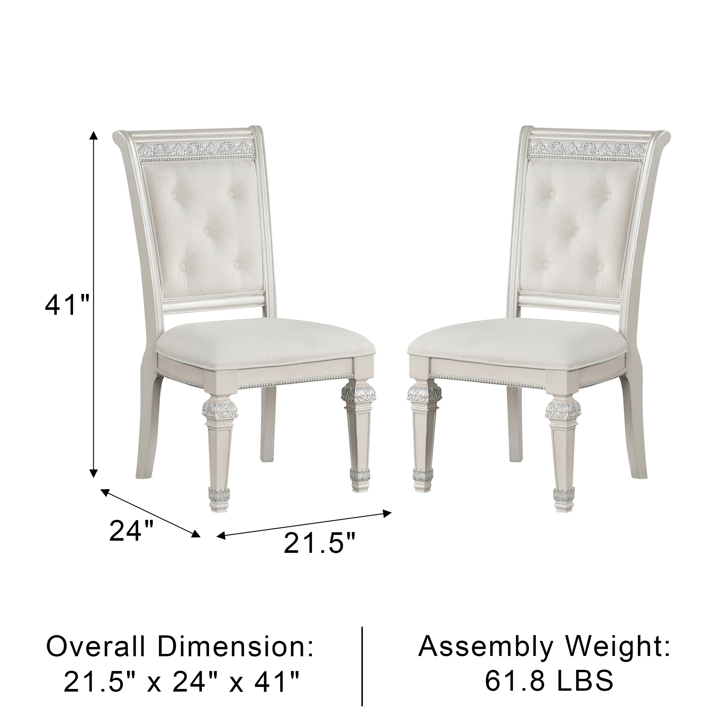 Lucia Di Notte Traditional Side Chair, Set of 2