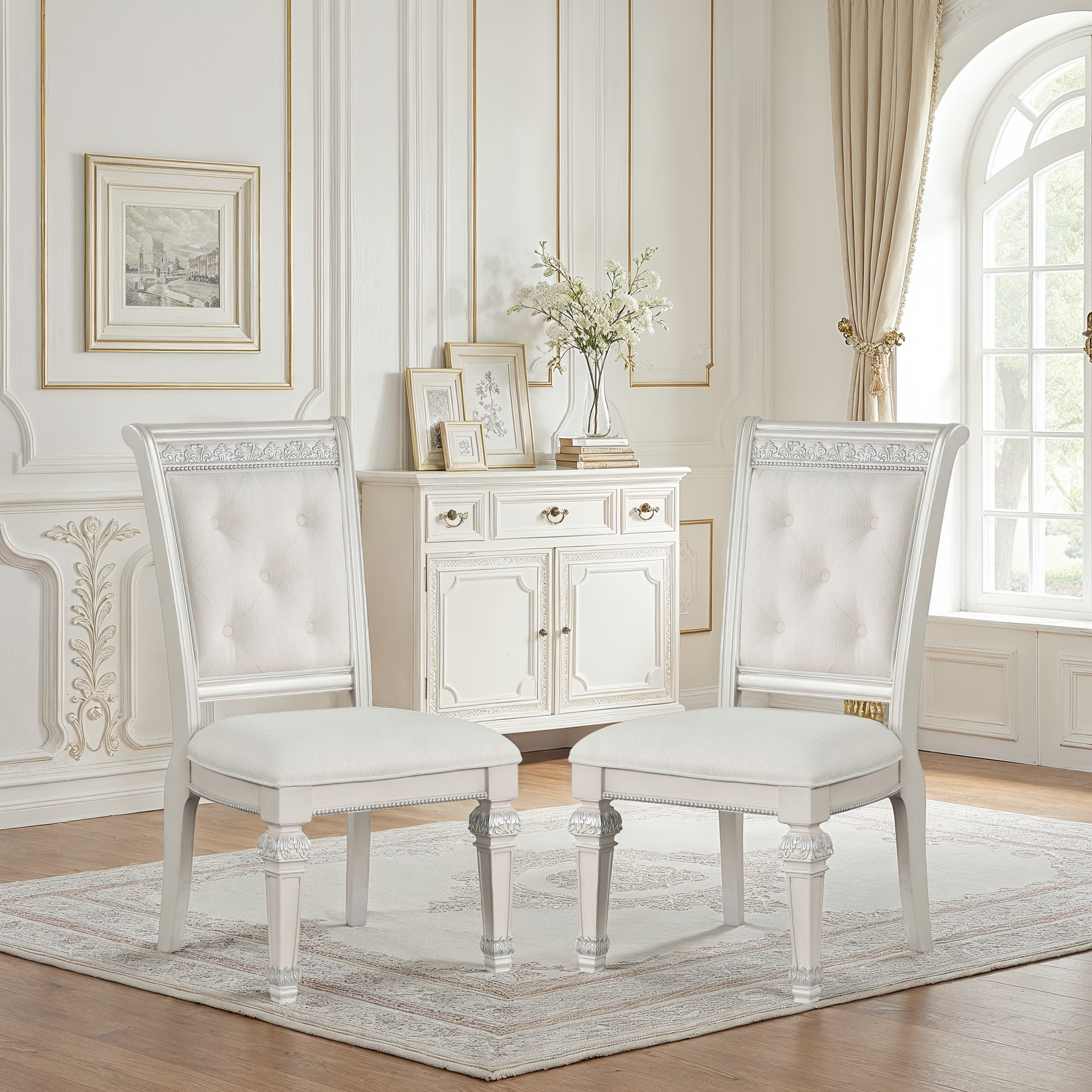 Lucia Di Notte Traditional Side Chair, Set of 2